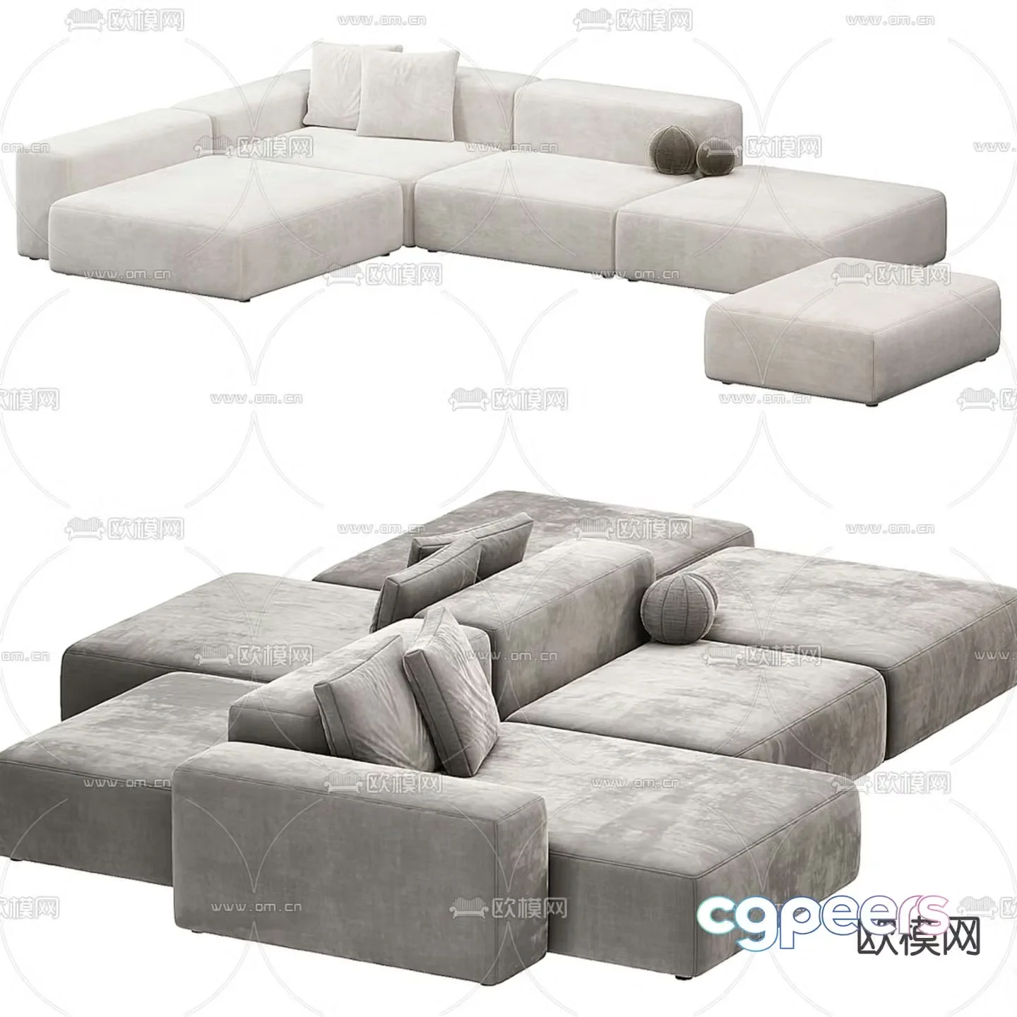 Splicing sofa module sofa backrest sofa 3d model