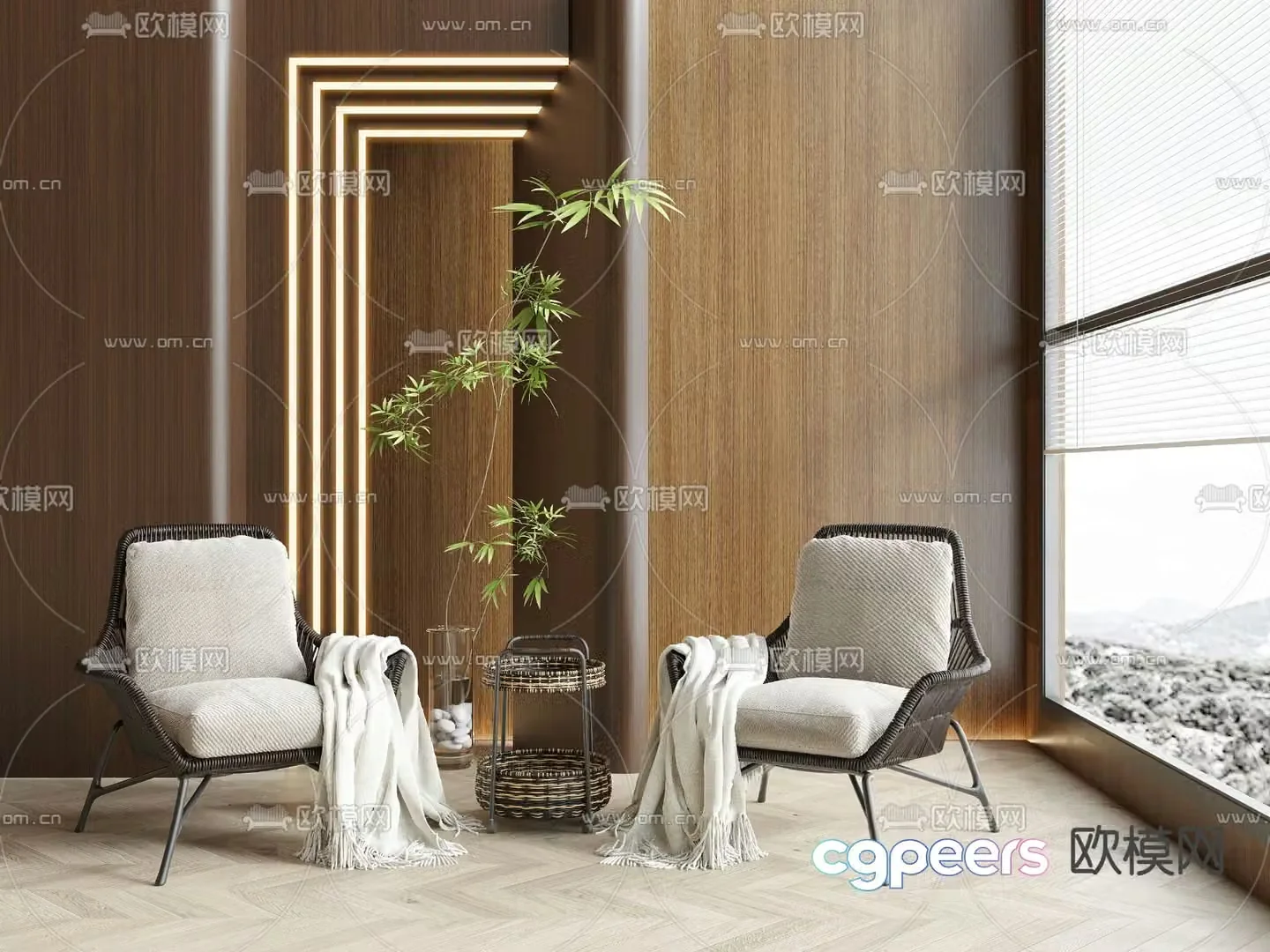 Outdoor chair leisure chair balcony chair 3d model