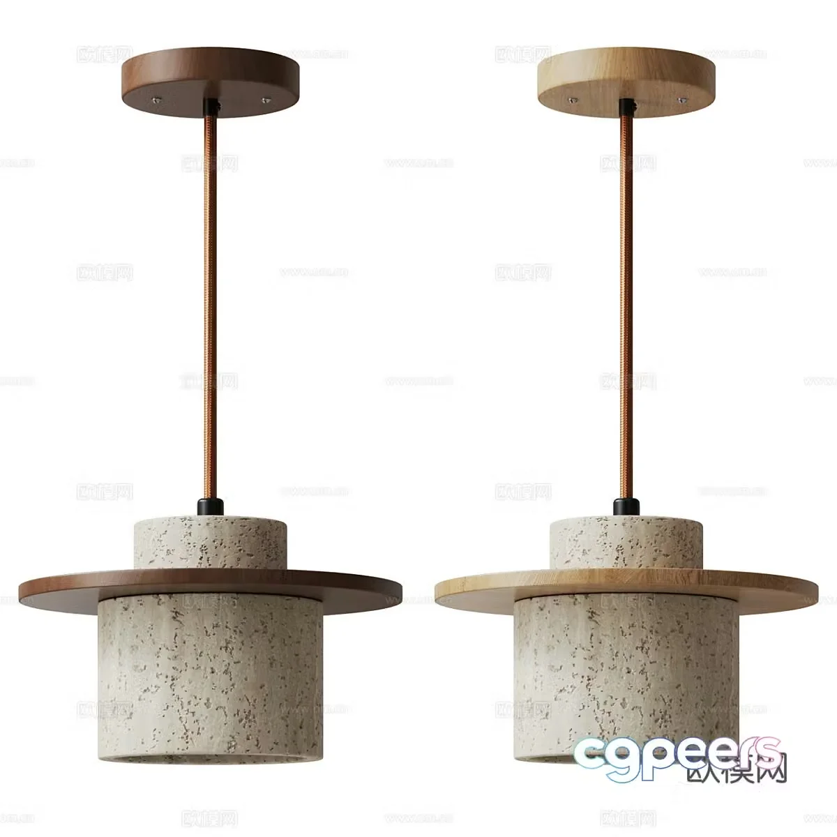 New Chinese style Wasabi Travertine Chandelier 3D Model