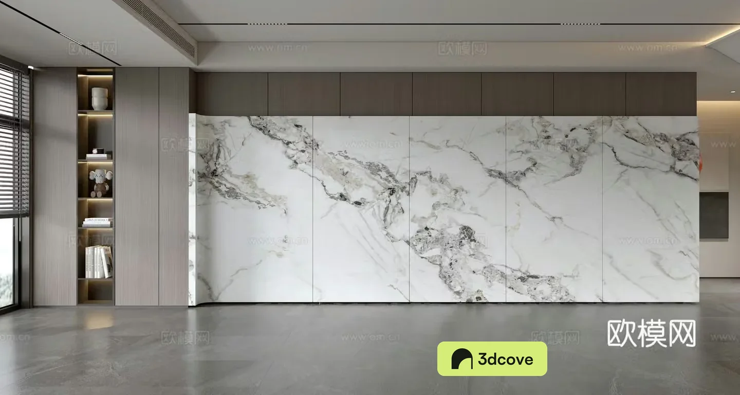 Modern rock slab marble sofa background wall