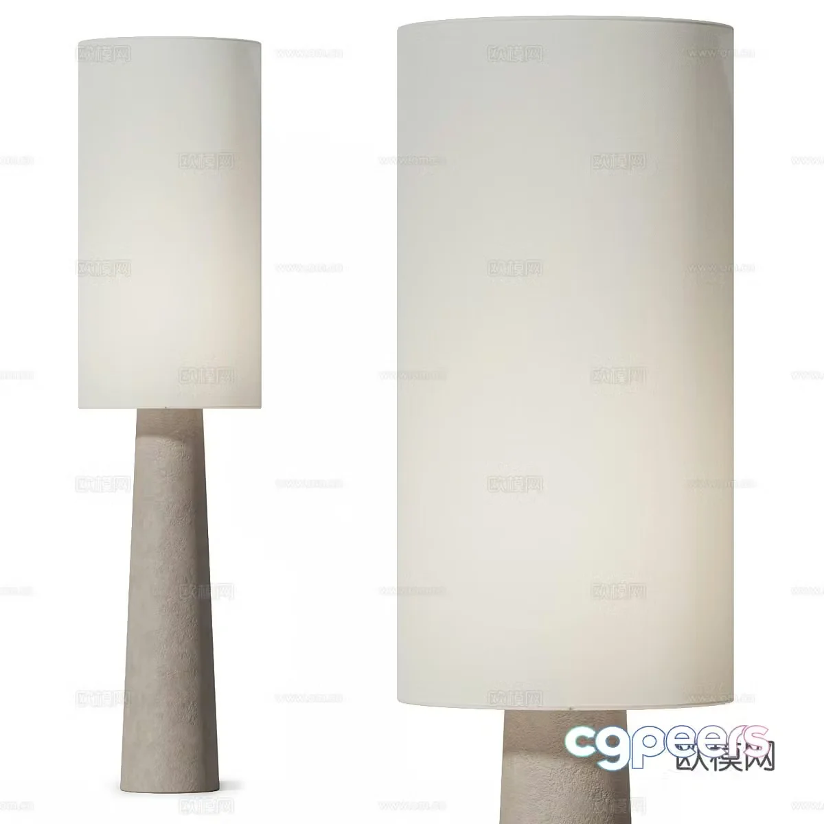 New Chinese-style Aria floor lamp 3D model