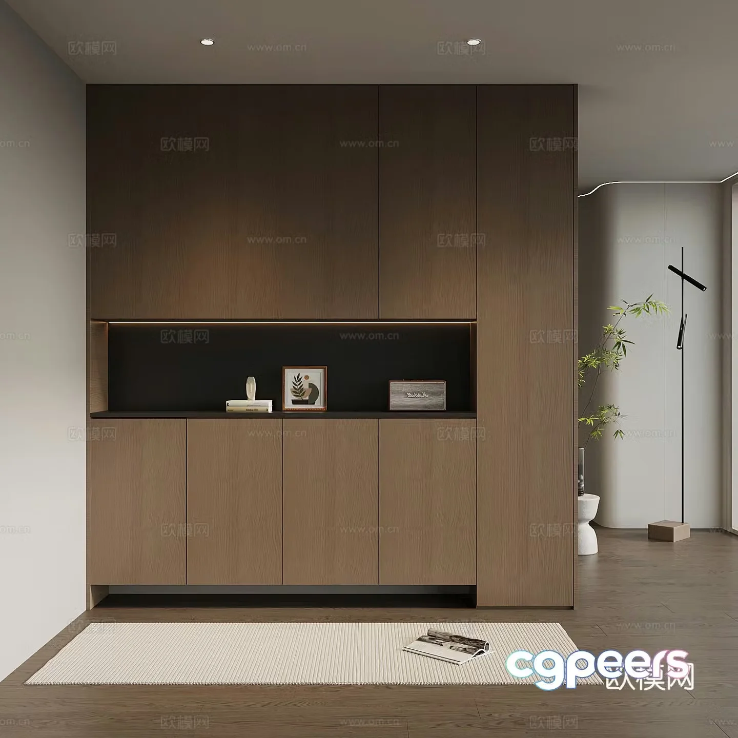 Shoe cabinet Italian minimalist porch cabinet entrance shoe cabinet entrance porch background 3D model