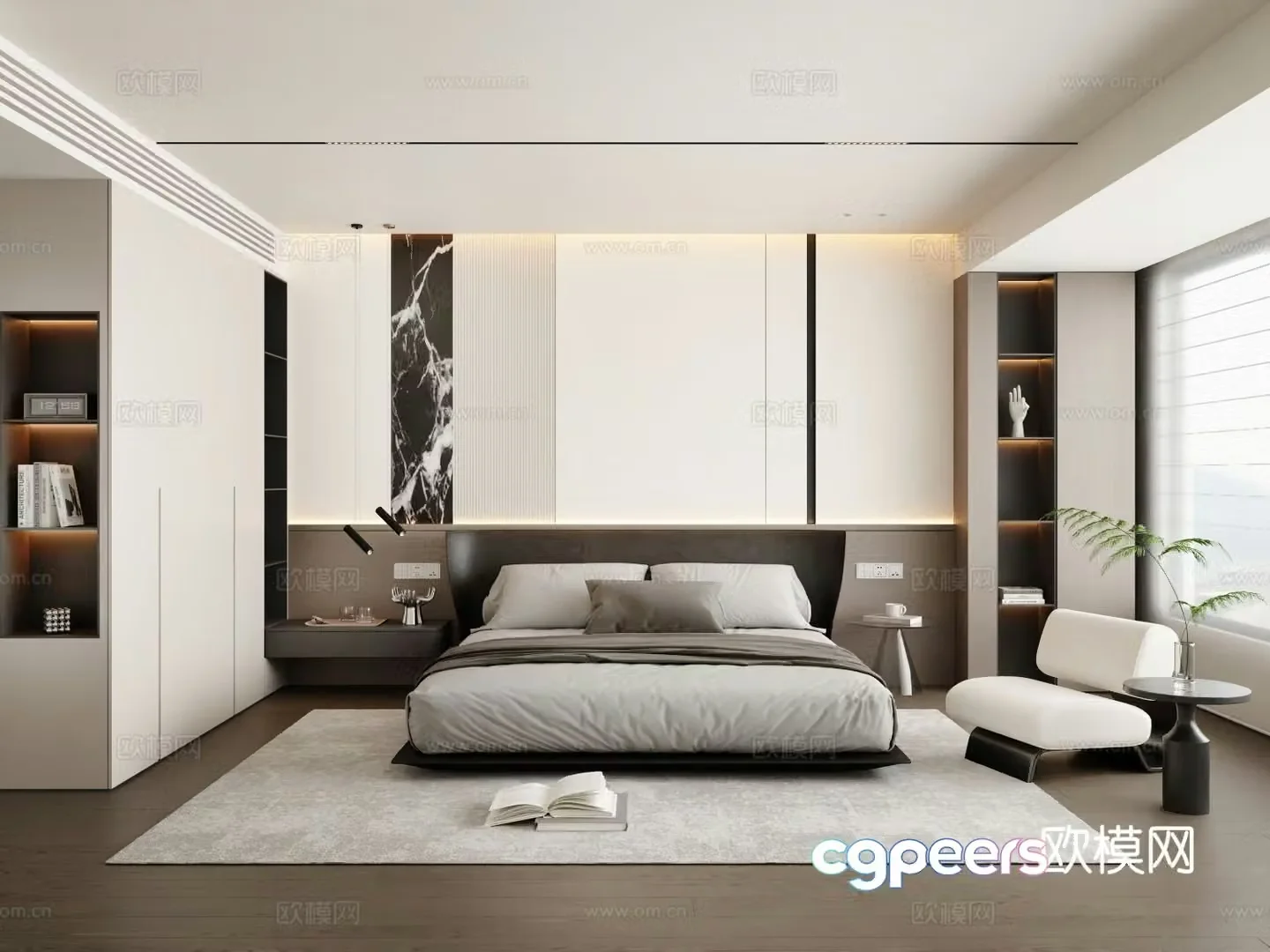 Italian style bedroom master bedroom 3d model