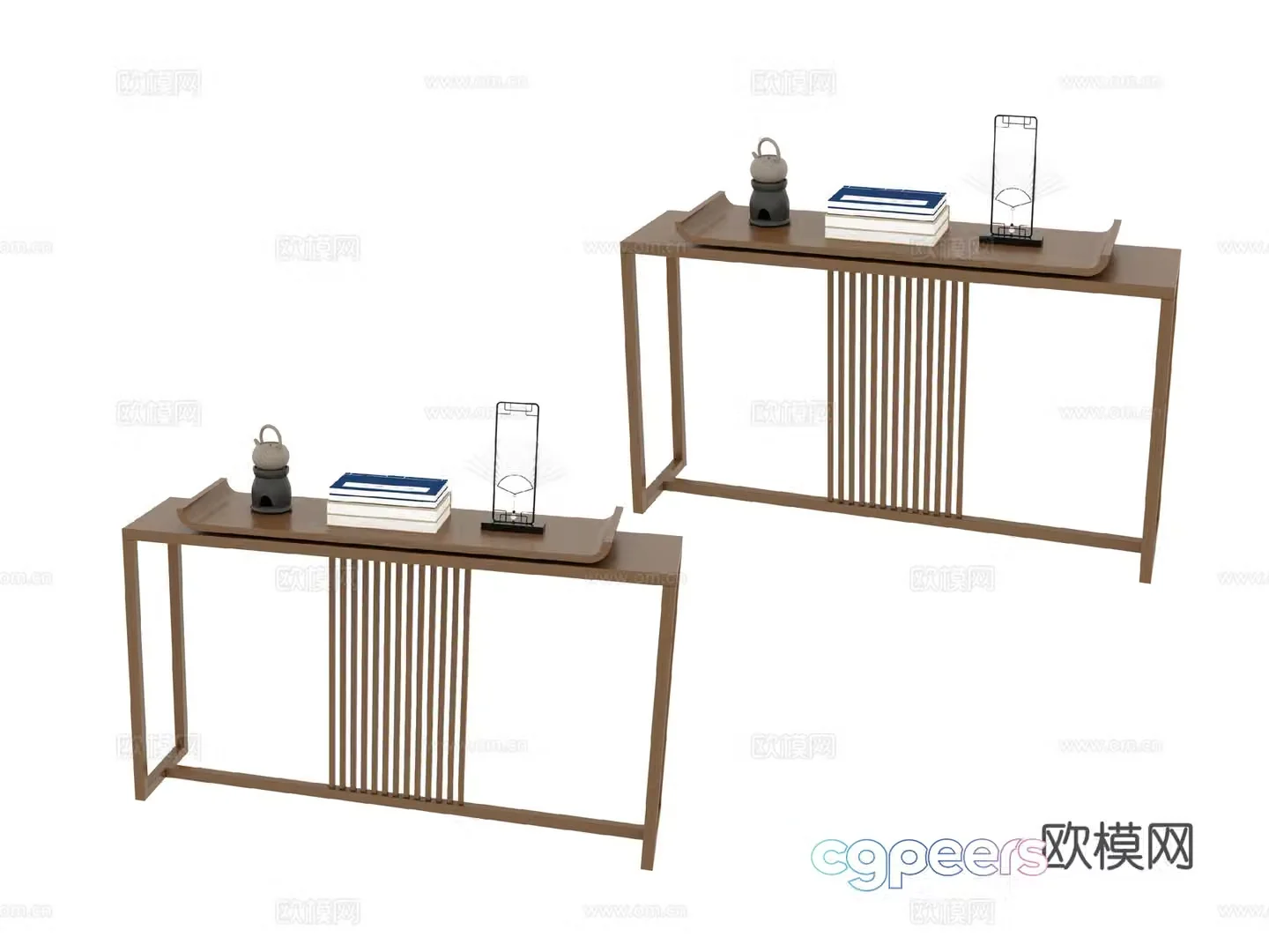 New Chinese style end viewing platform 3D model