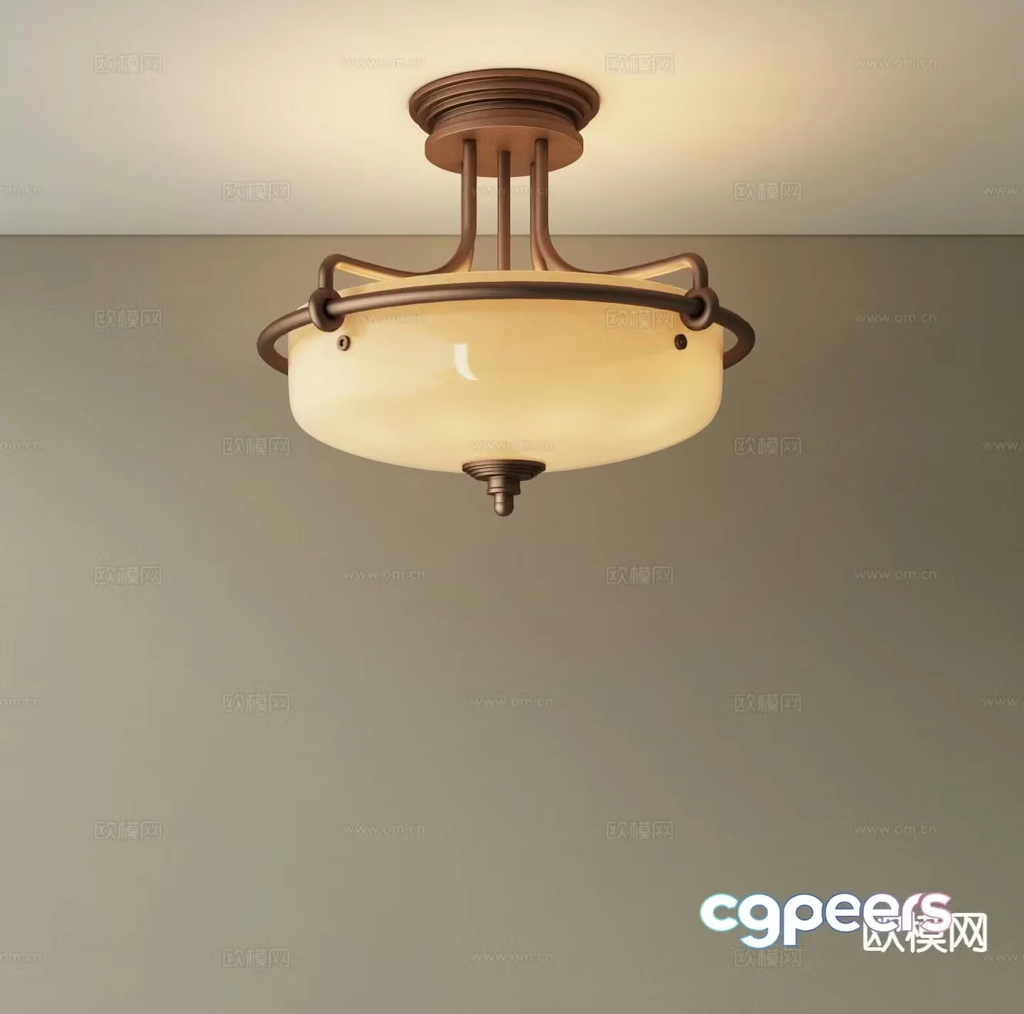 French ceiling lamp retro chandelier 3d model