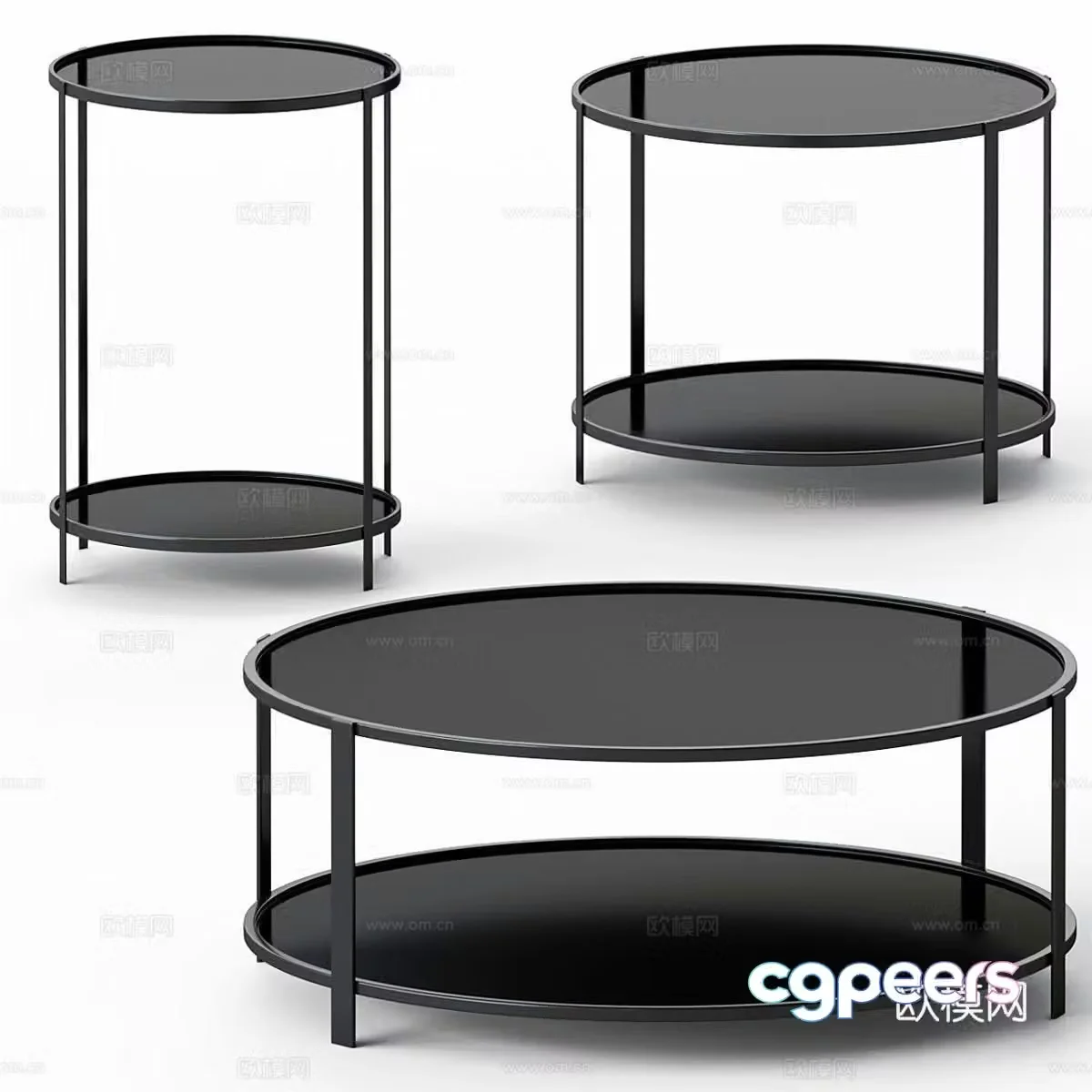 Aytm Modern minimalist tea table combination Nordic tea table round tea table side table 3D model