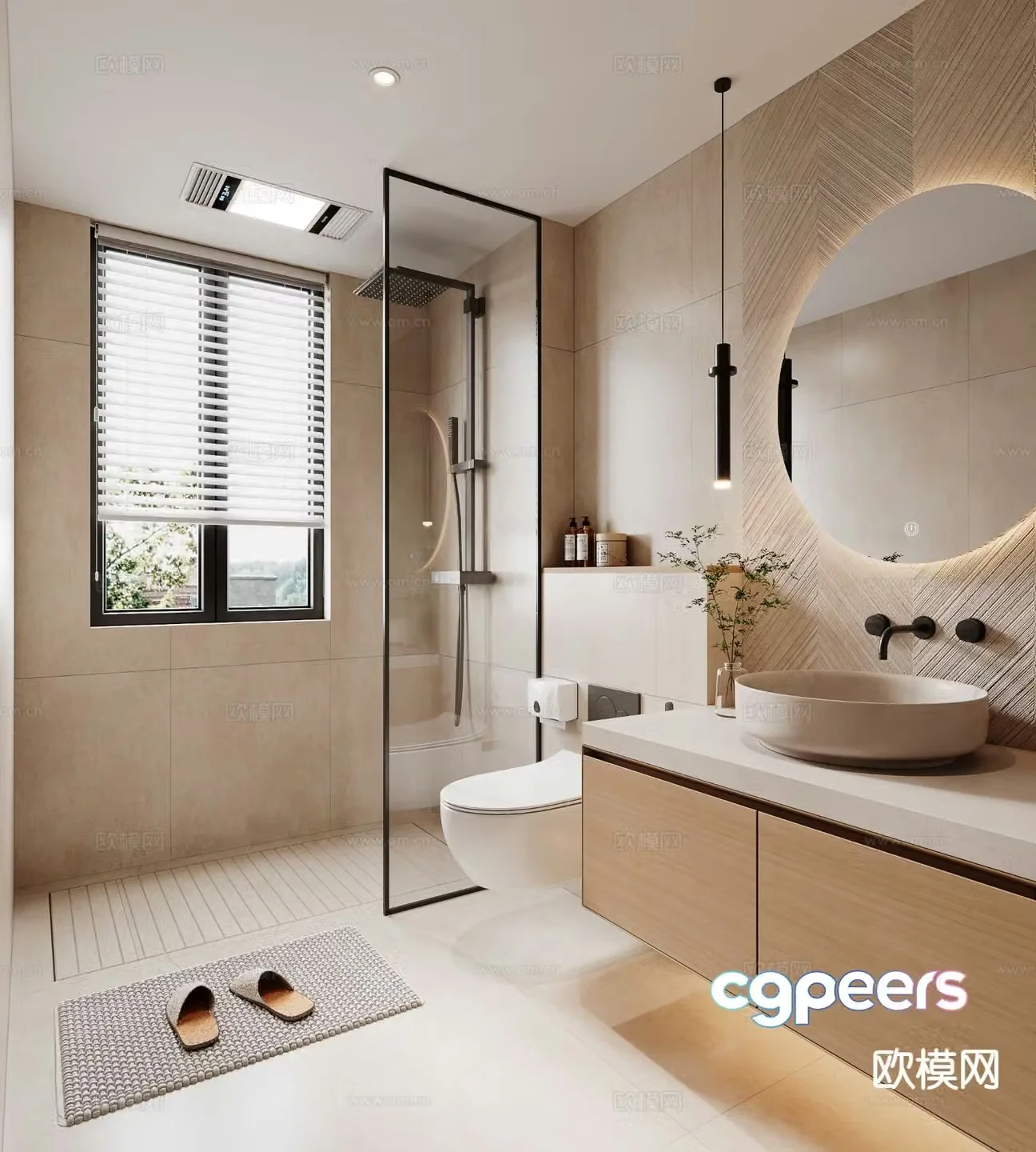Modern bathroom bathroom 3d model