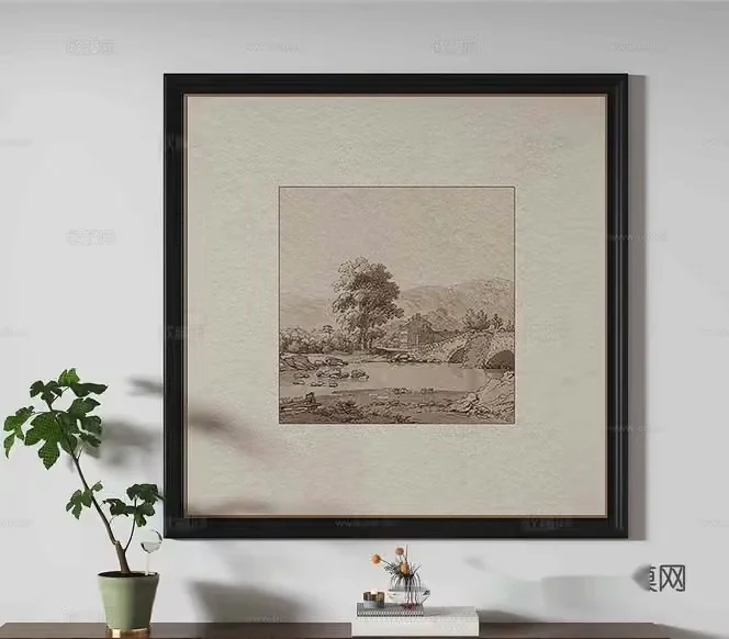 The Single Main Subject Is A Framed Picture And It Is A Landscape Drawing 3D Model – 2597 – VRAY Render