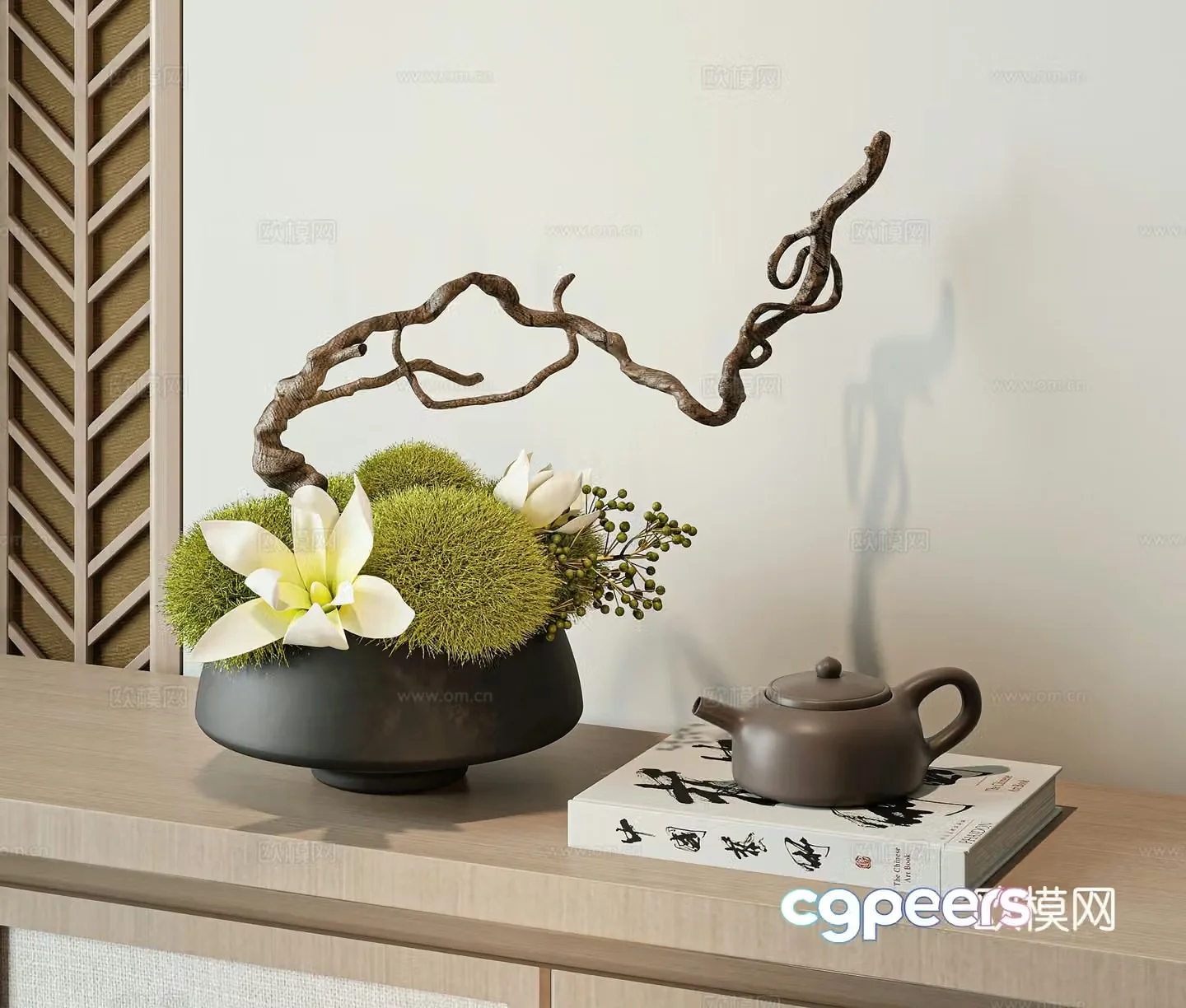 Modern bonsai ornaments 3d model