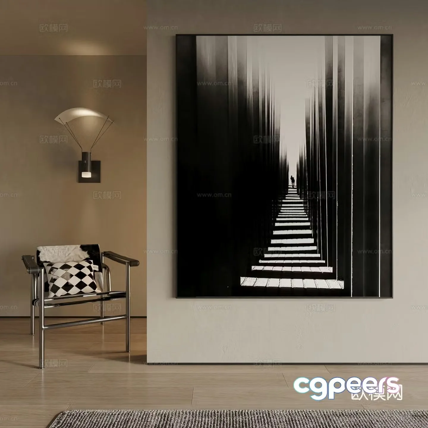 Modern decorative painting 3d model