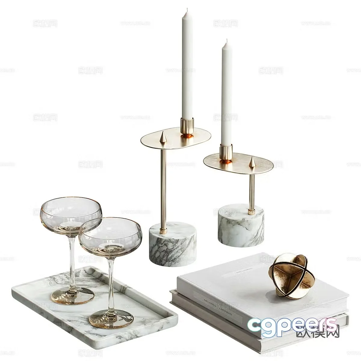 Modern light luxury minimalist jewelry ornaments 3D model