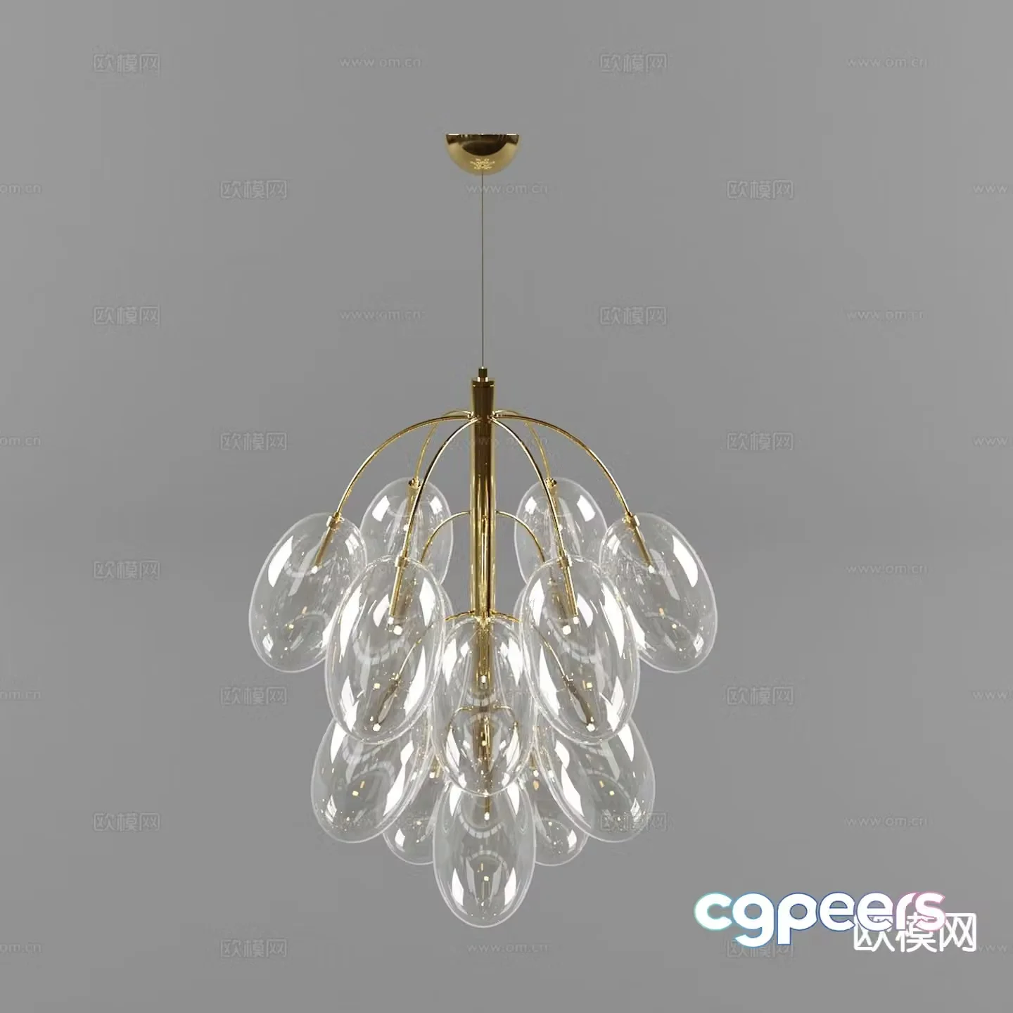 Light luxury chandelier restaurant chandelier 3d model