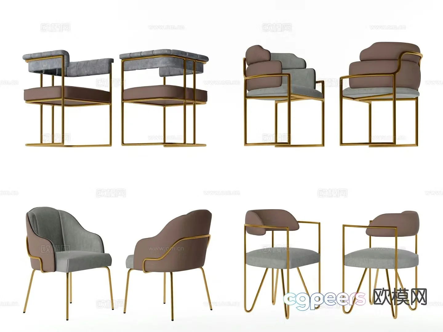 Nordic chair leisure chair dining chair 3d model