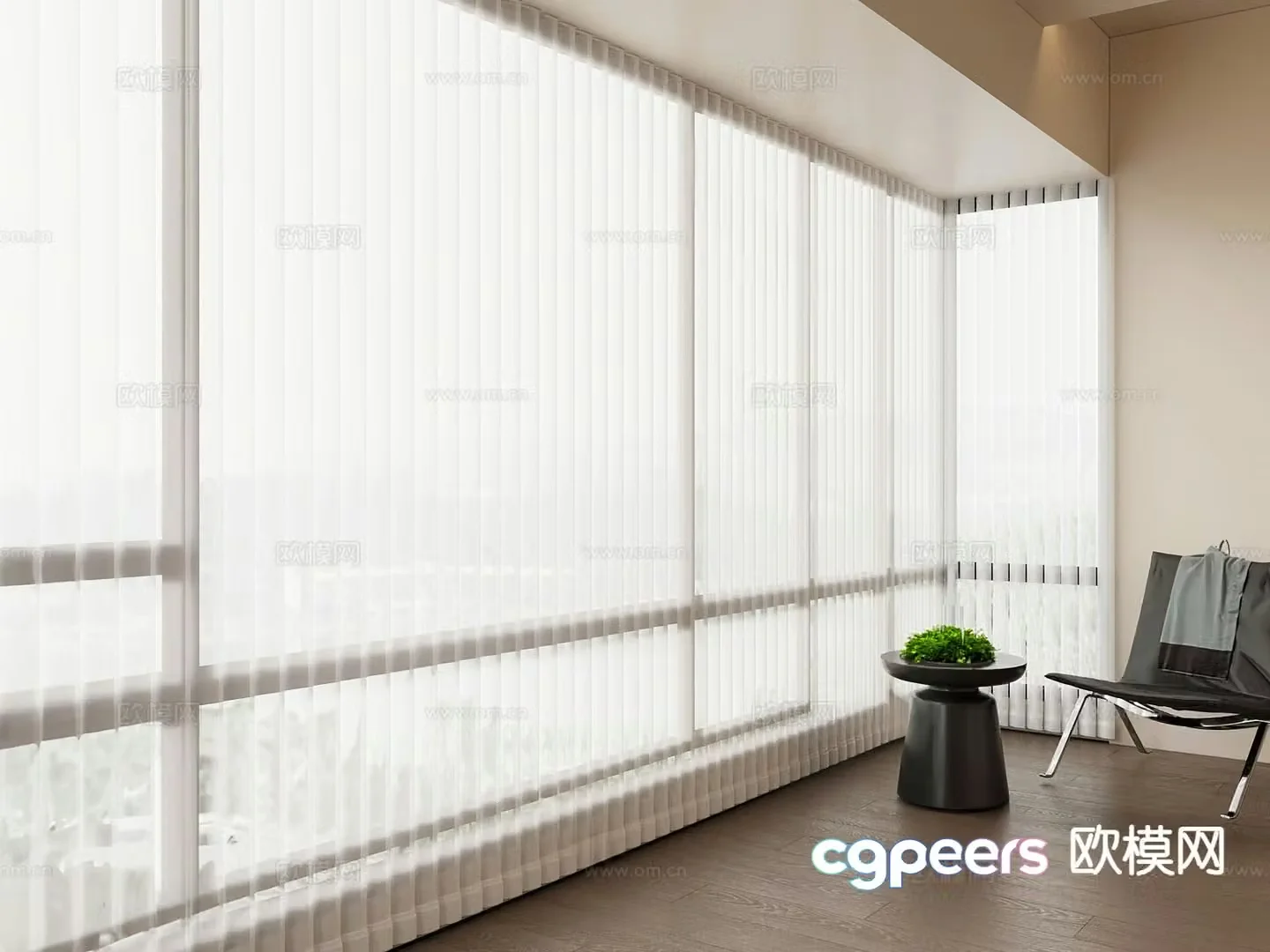 Modern fantasy curtain vertical blinds curtain 3d model