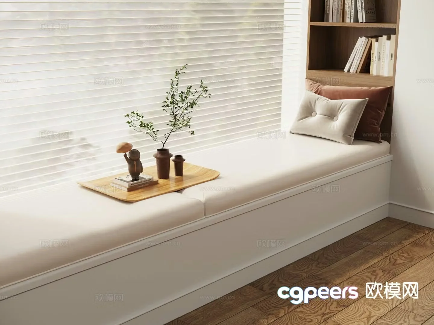 Modern bay window cushion seat cushion sofa cushion 3d model