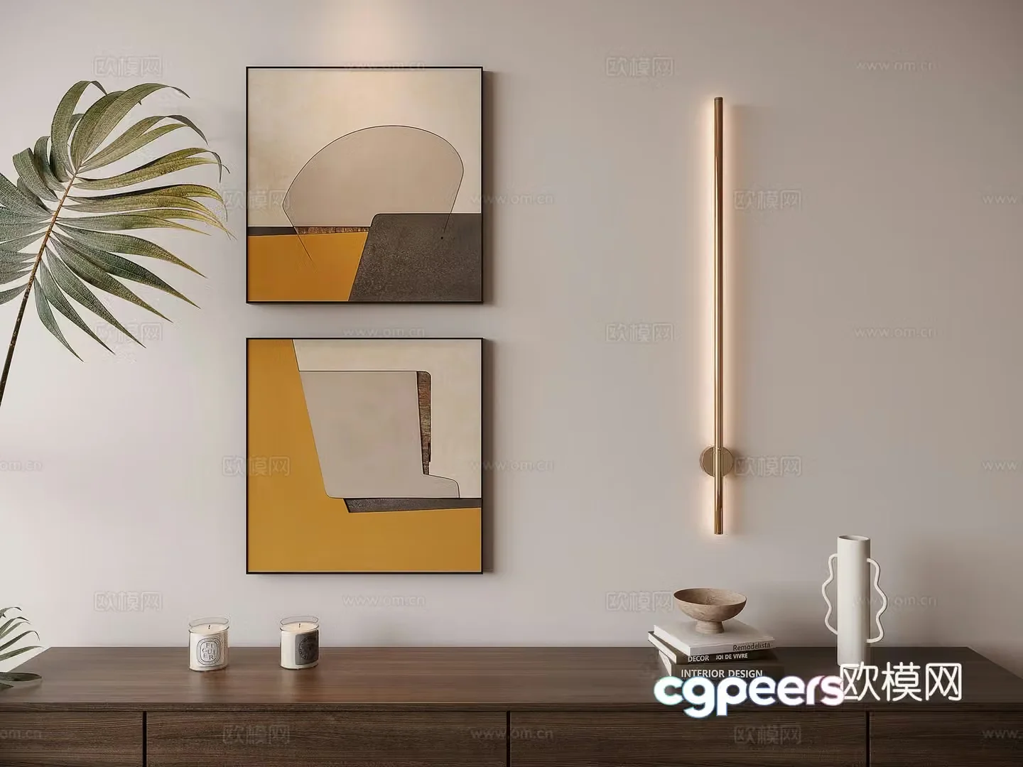 Modern light luxury decorative painting 3d model