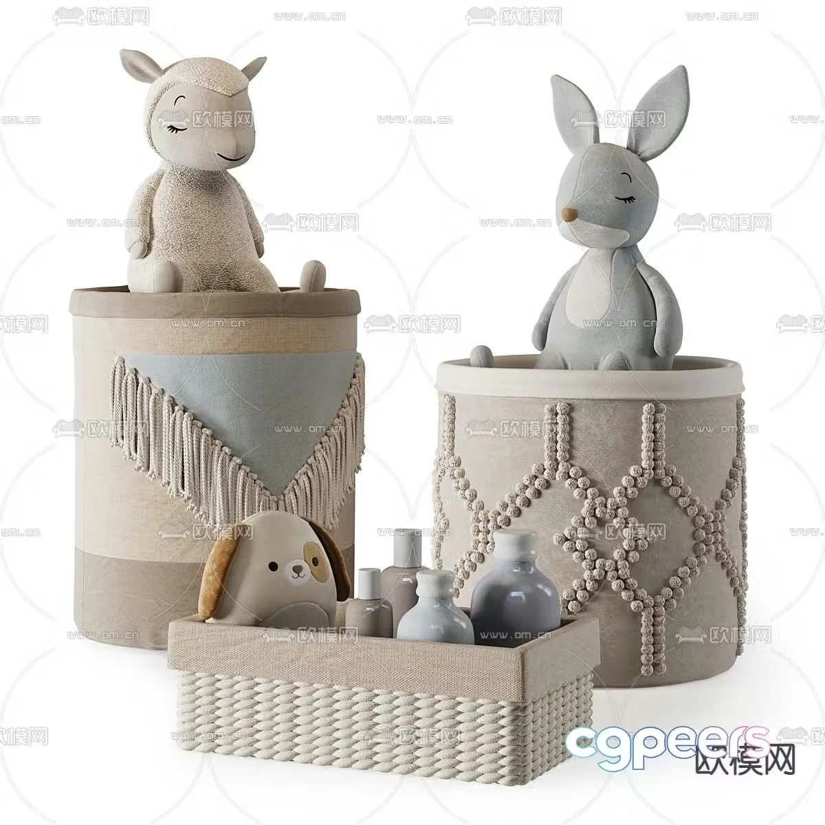 Toy doll storage basket 3d model