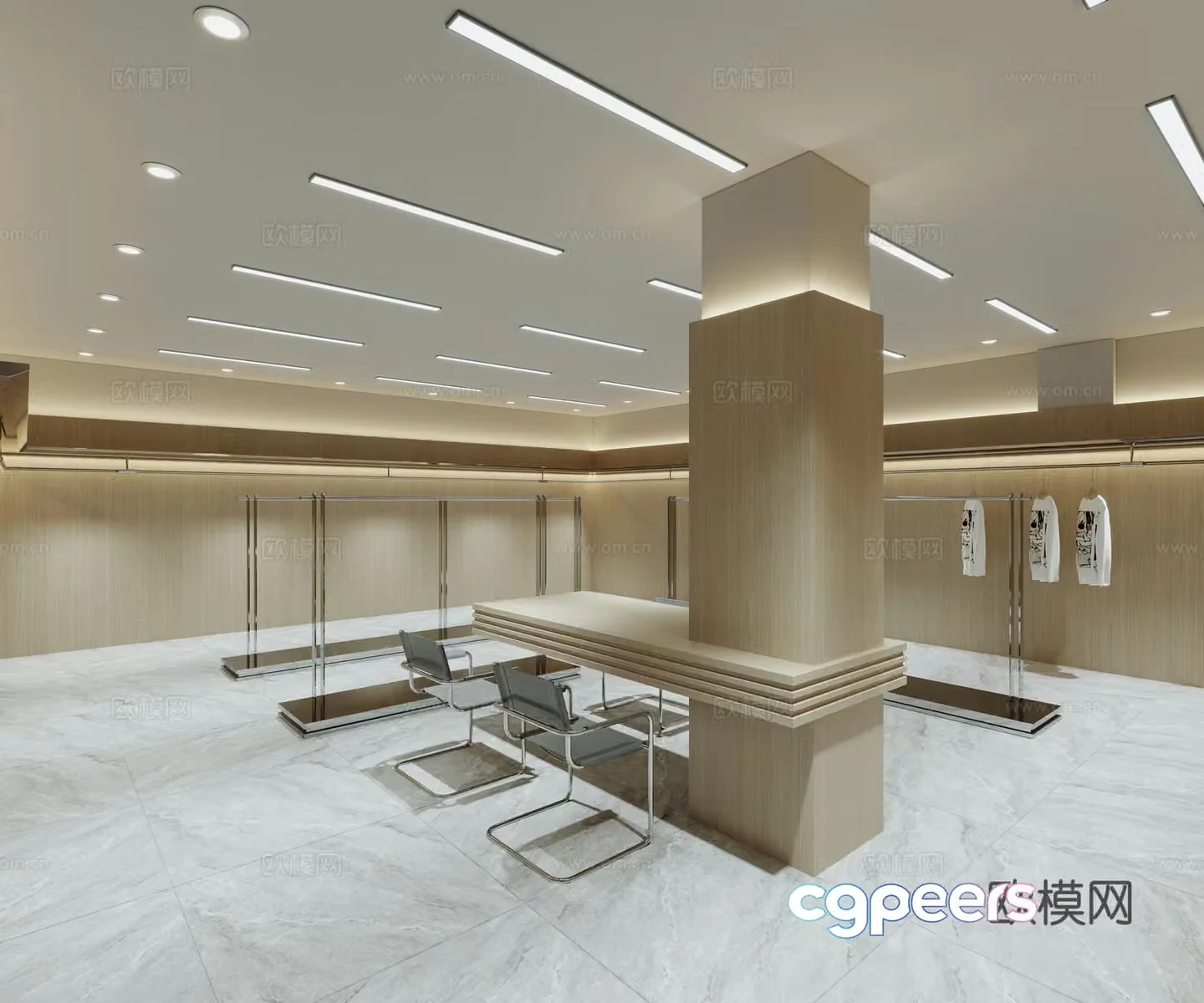 Modern clothing store live broadcast room 3d model