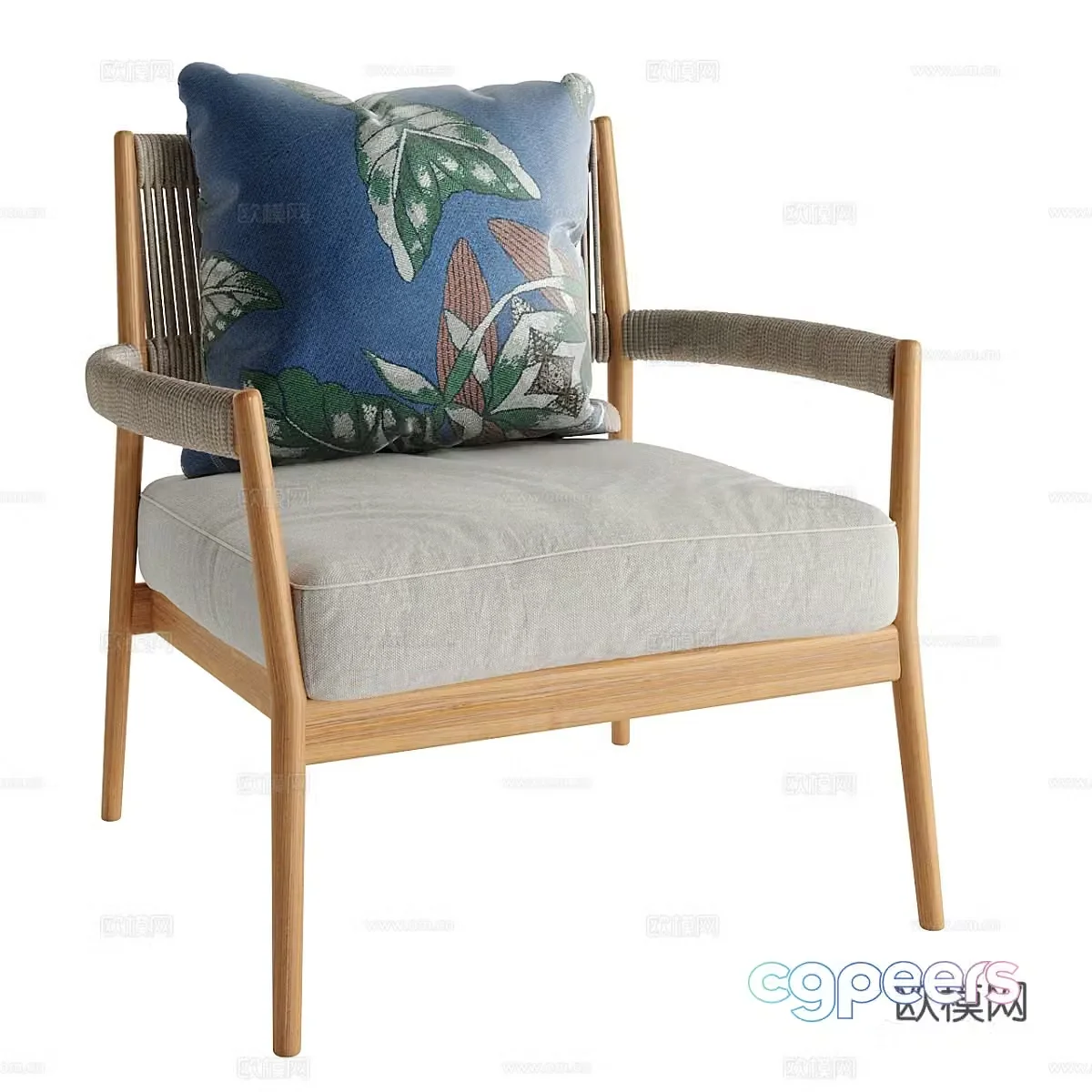 Nordic chair leisure chair 3d model