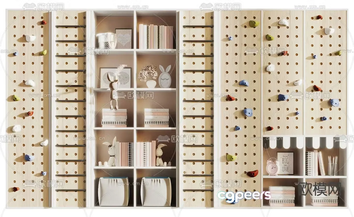 Modern children’s decorative cabinet bookcase 3d model