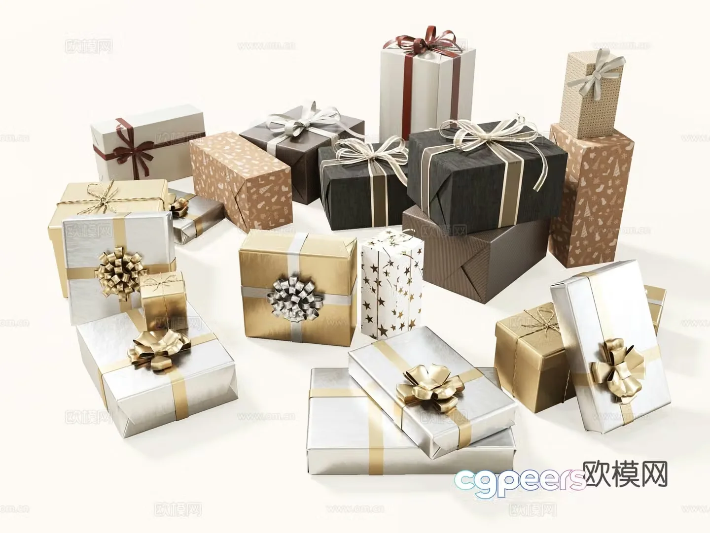 Modern gift box Gift box Gift packaging bow streamer box Gift box Package 3d model