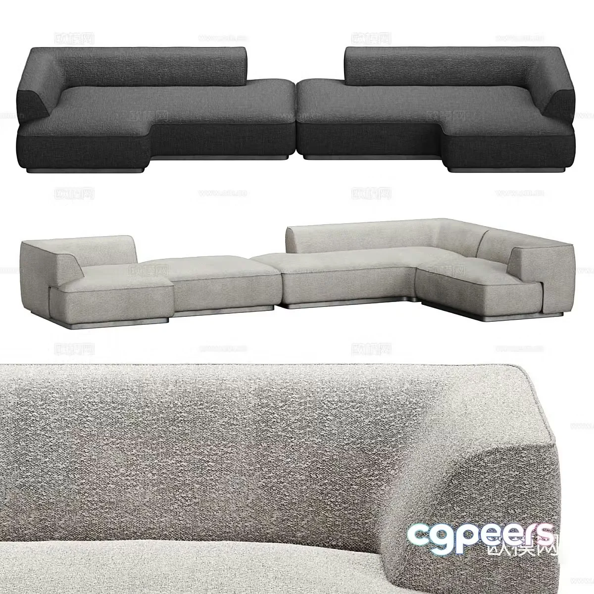 Modern Italian light luxury Henge – GENTLE sofa 3D model