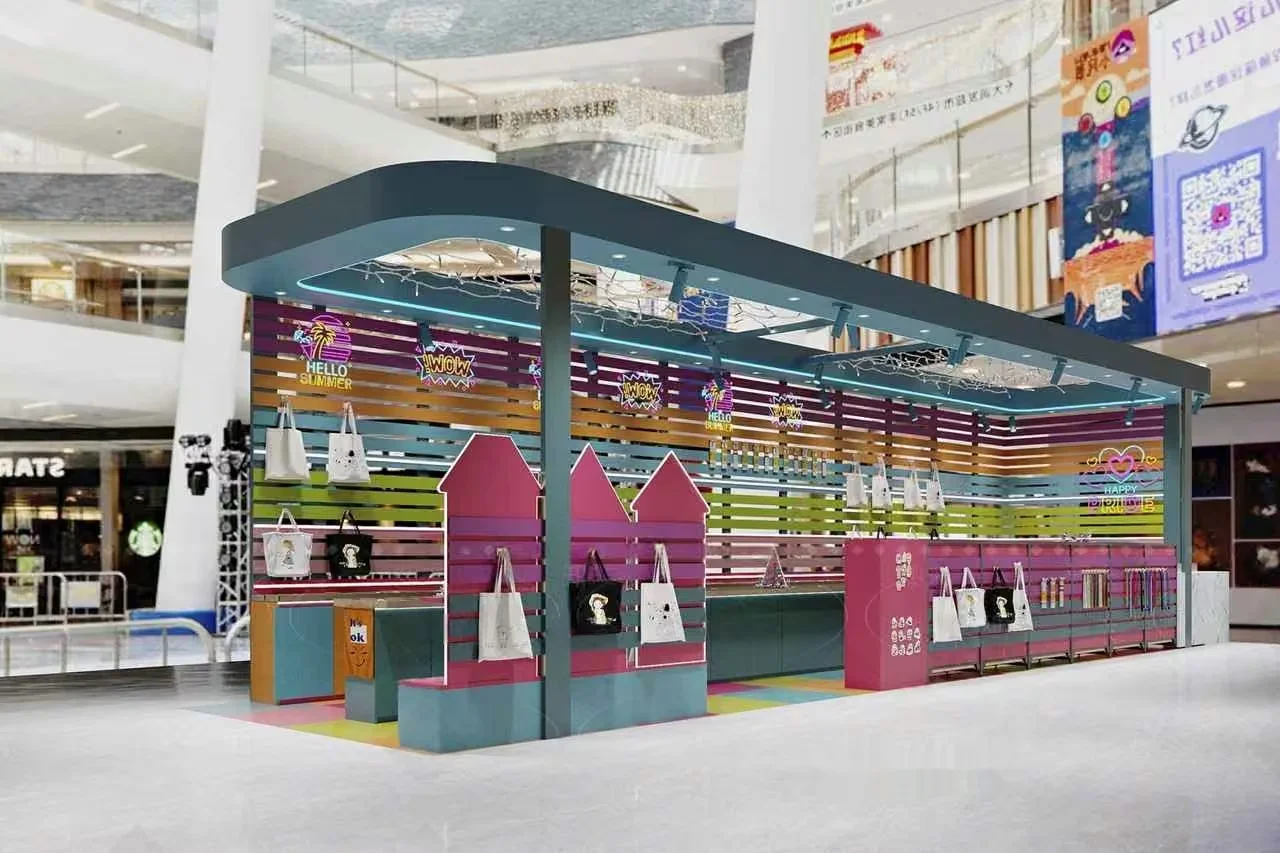 The Main Subject Is A Colorful Kiosk With A Variety Of Bags On Display 3D Model – 3763 – VRAY Render