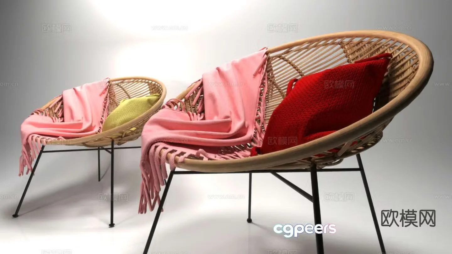 Leisure chair outdoor chair rattan chair 3d model