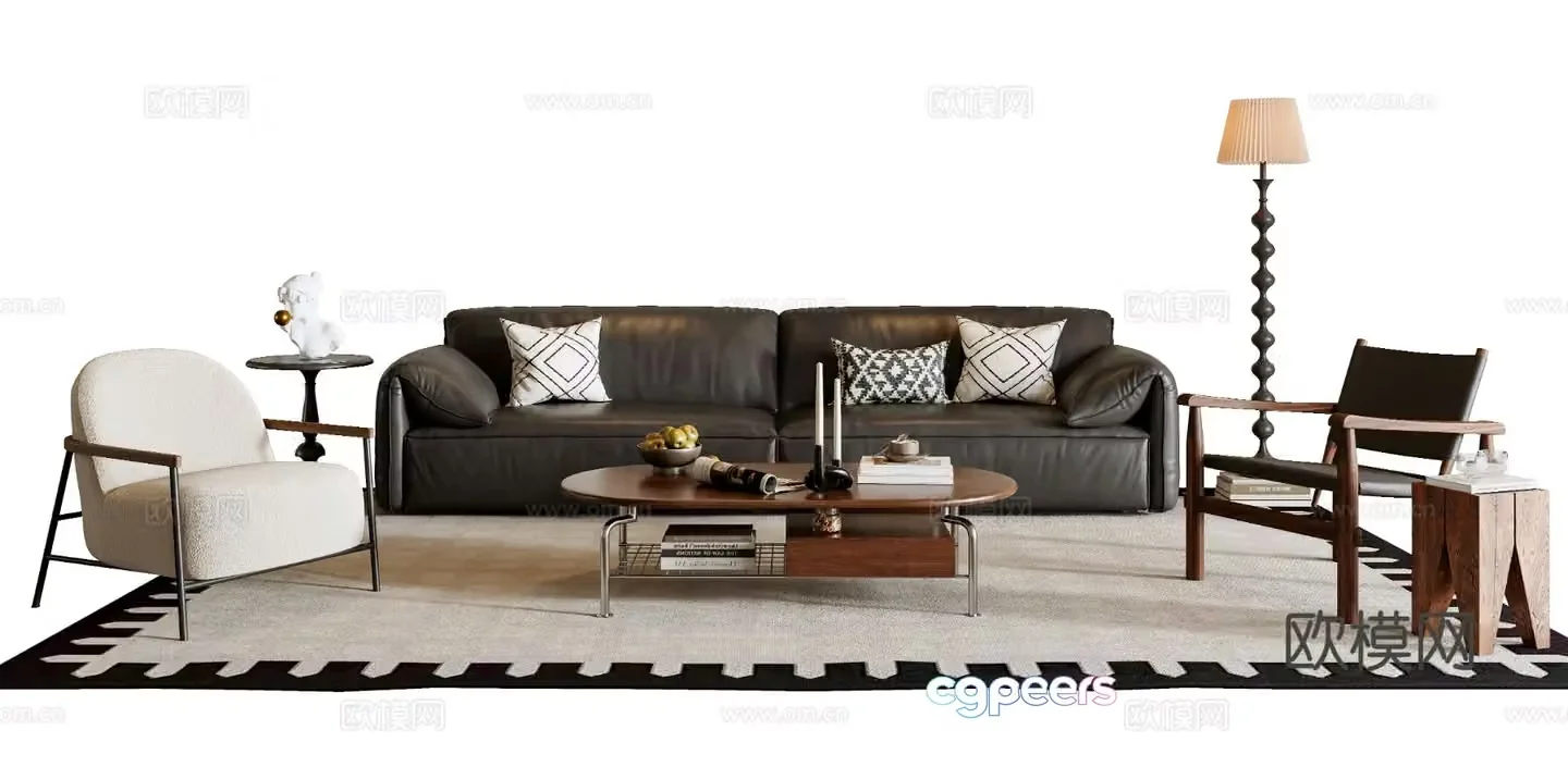Medieval style modular sofa 3D model