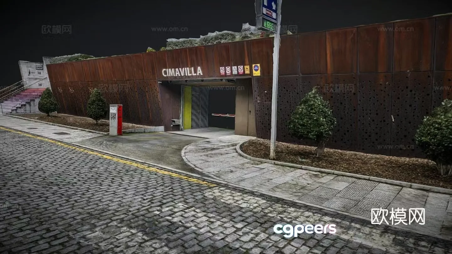 Underground entrance garage entrance 3d model