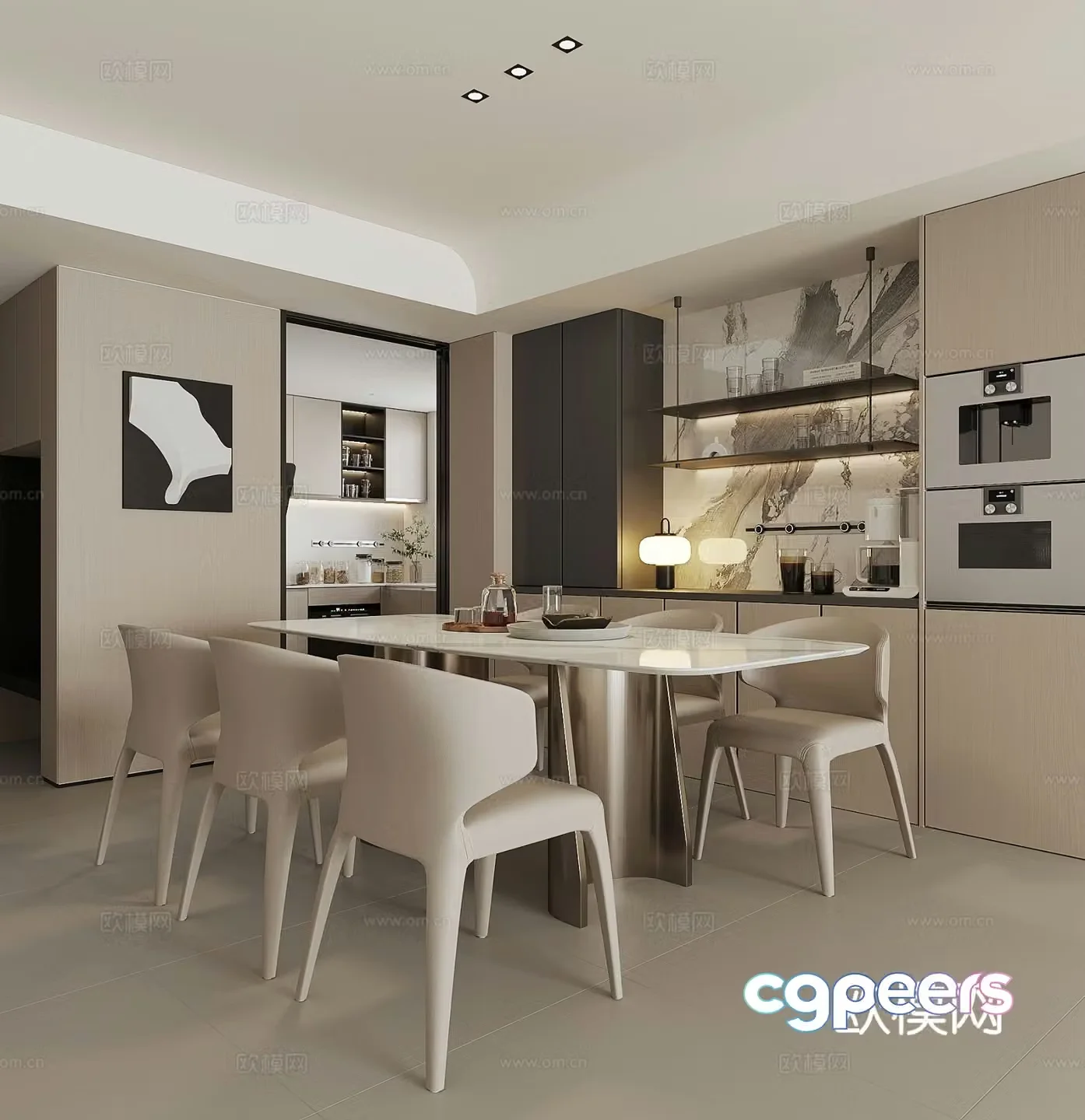 Modern restaurant 3d model