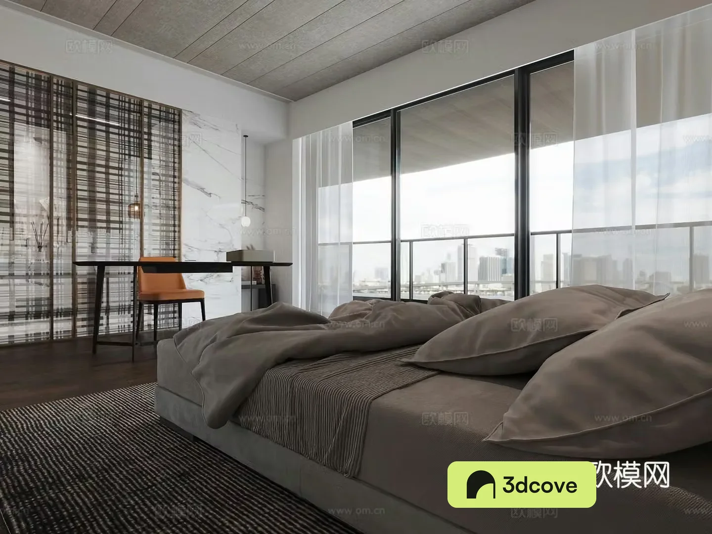 Modern Master Bedroom/Suite/Suite/Cloakroom 3D Model