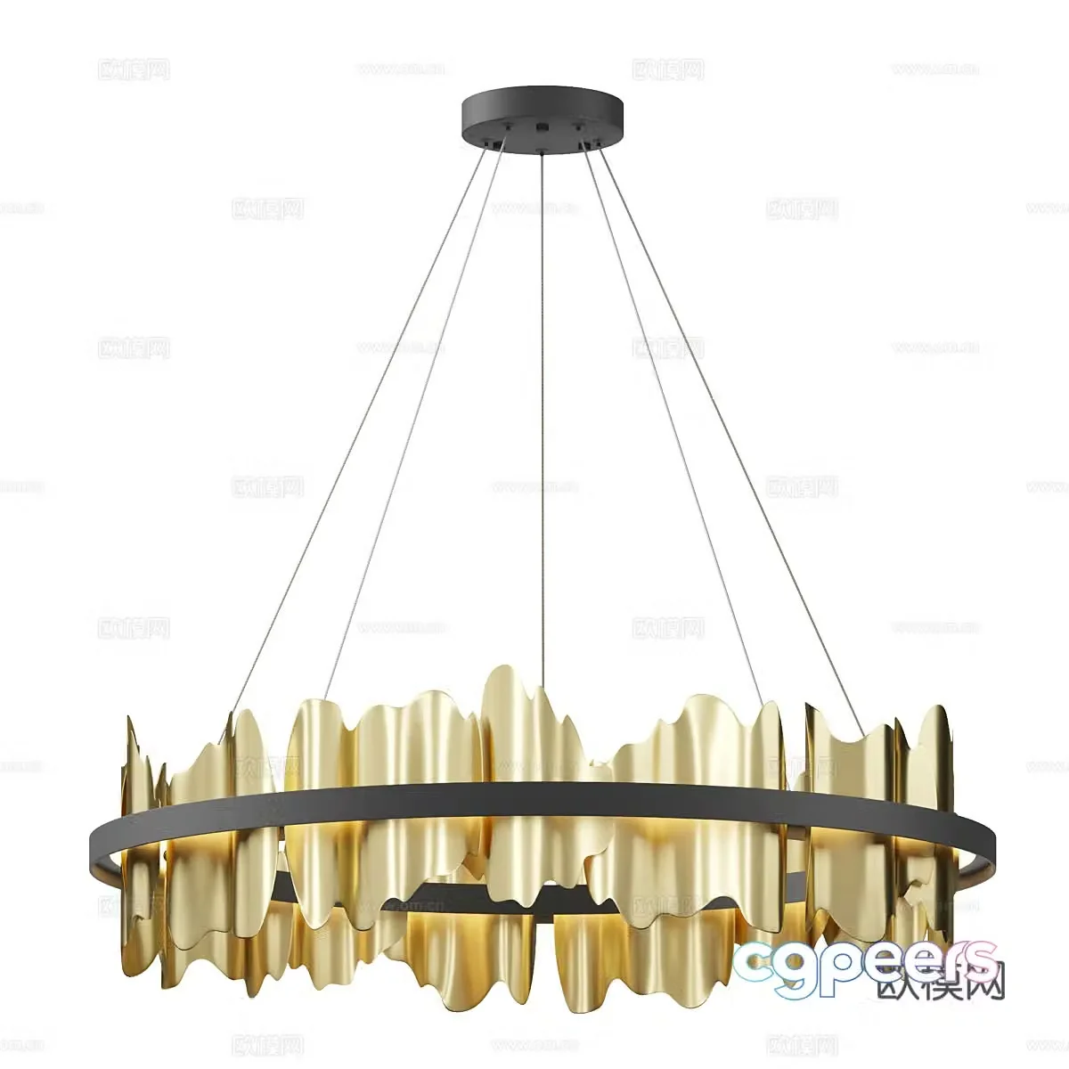 Light luxury chandelier restaurant chandelier 3D model