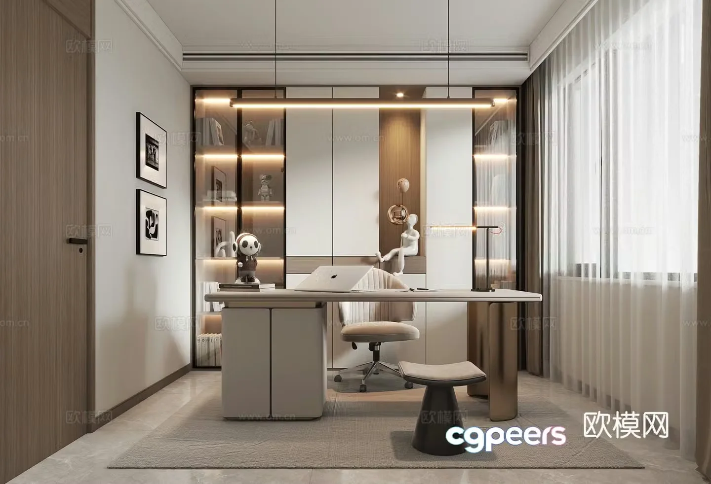 Modern study 3d model
