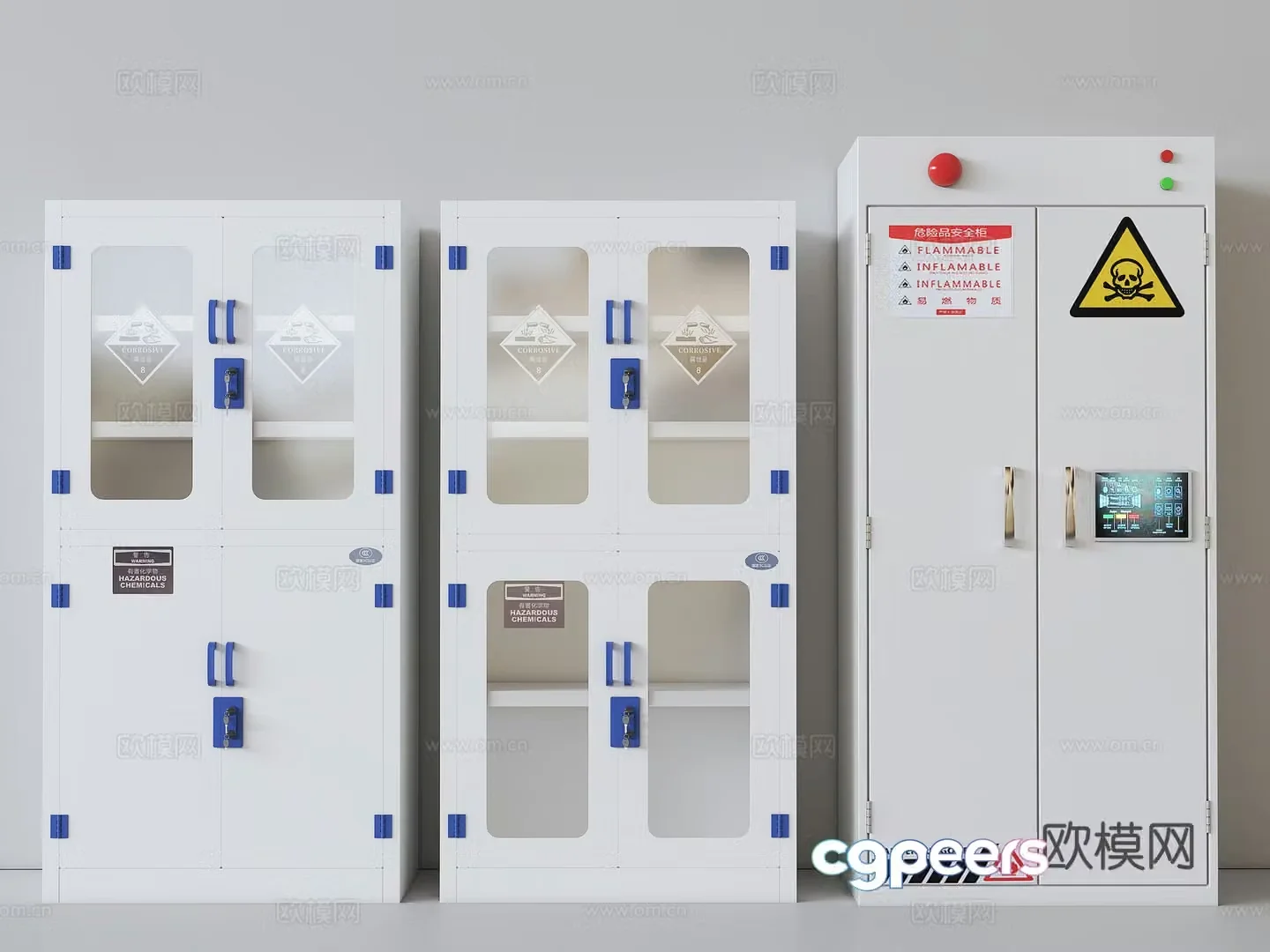 Modern PP acid-base cabinet dangerous goods cabinet file cabinet 3D model