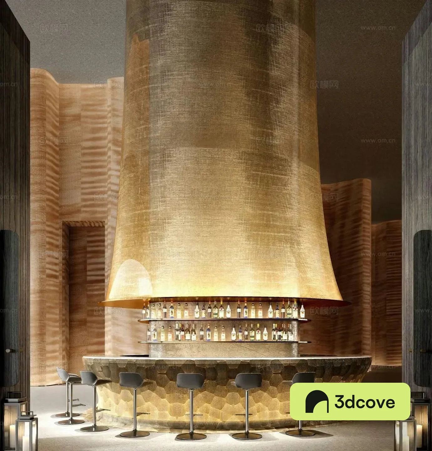 Modern hotel water bar counter bar chair restaurant