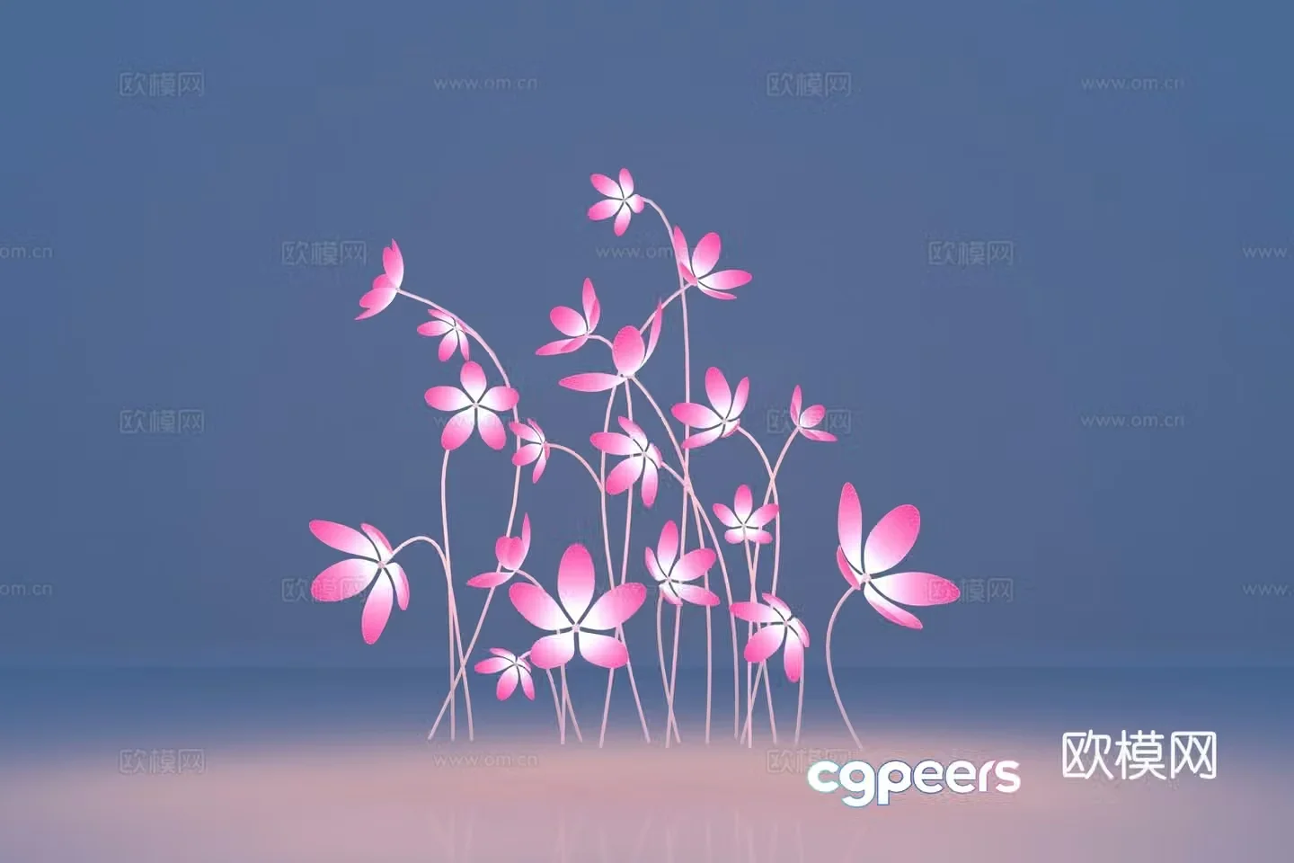 Modern beautiful cherry blossom sculpture 3d model