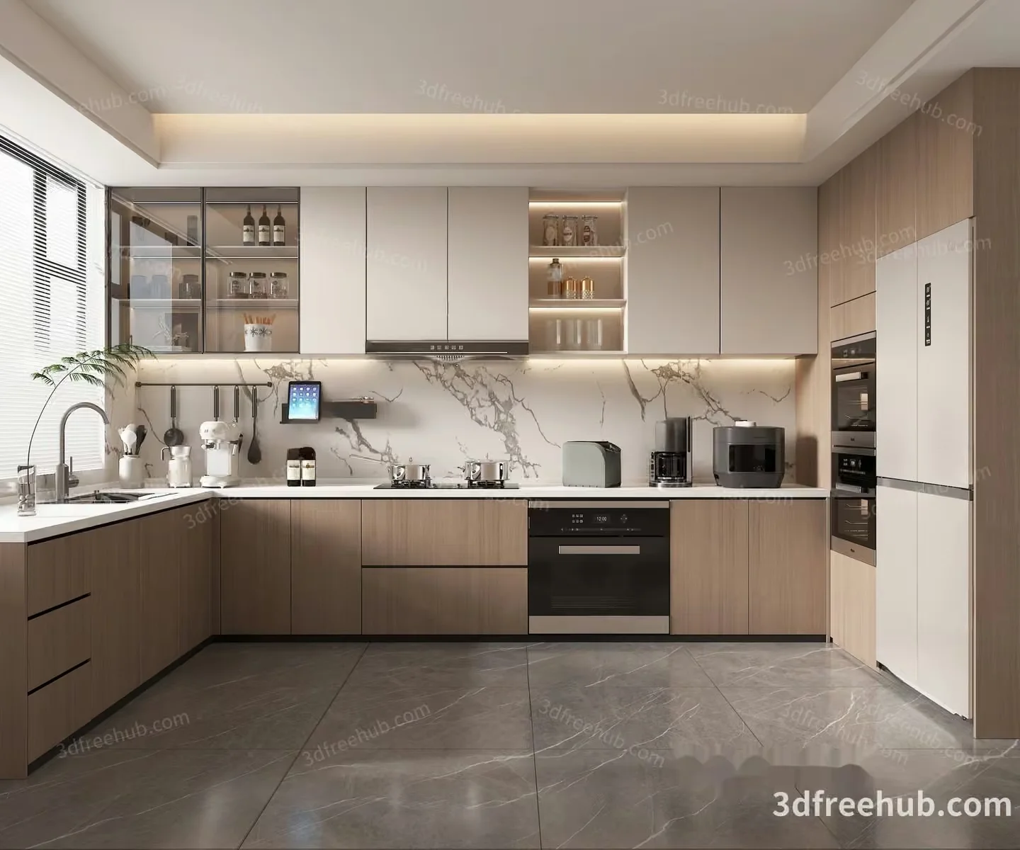 Modern Kitchen 3D Model – 22461 – VRAY Render
