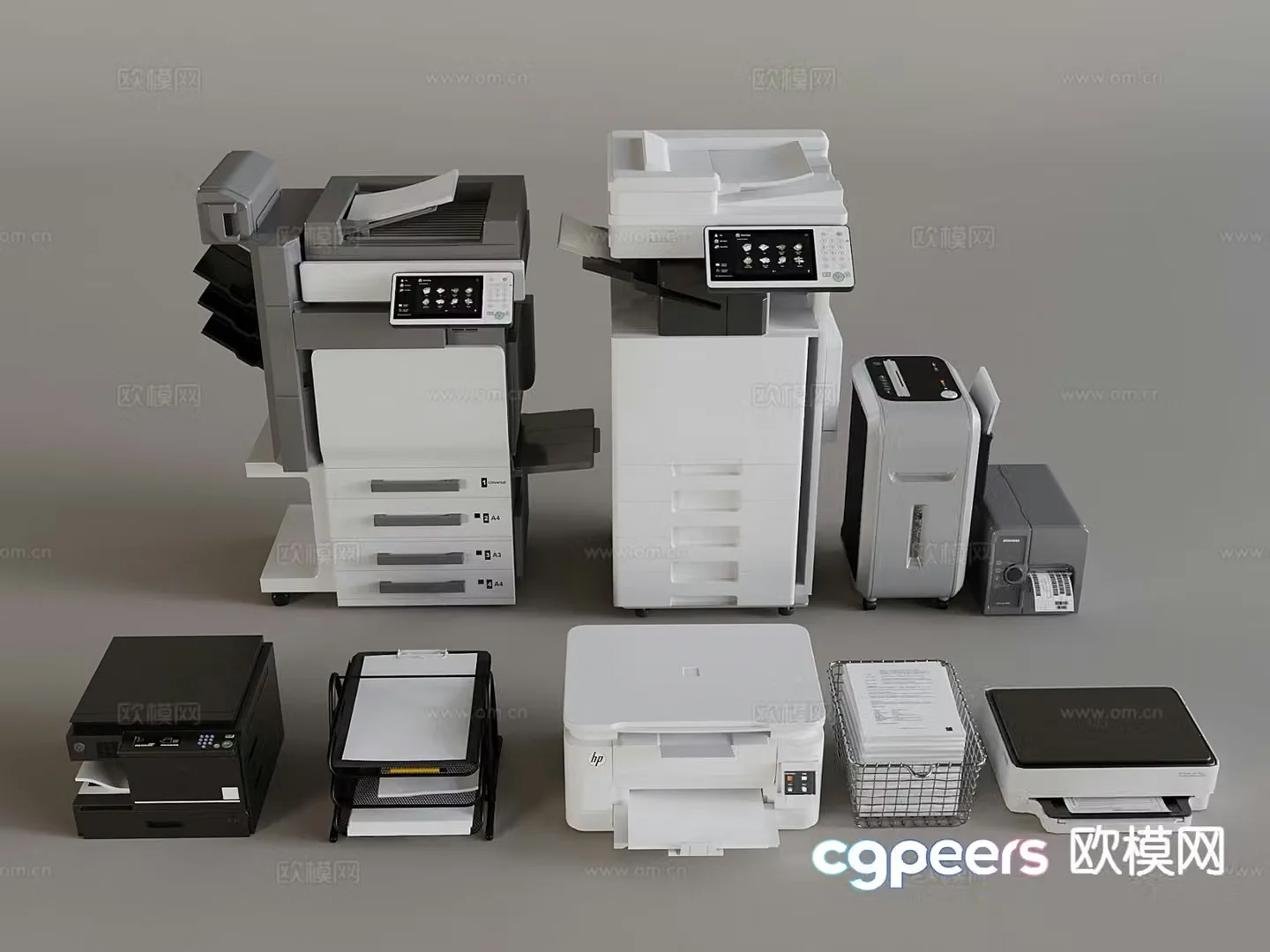 Modern printer copier scanner fax machine shredder 3d model