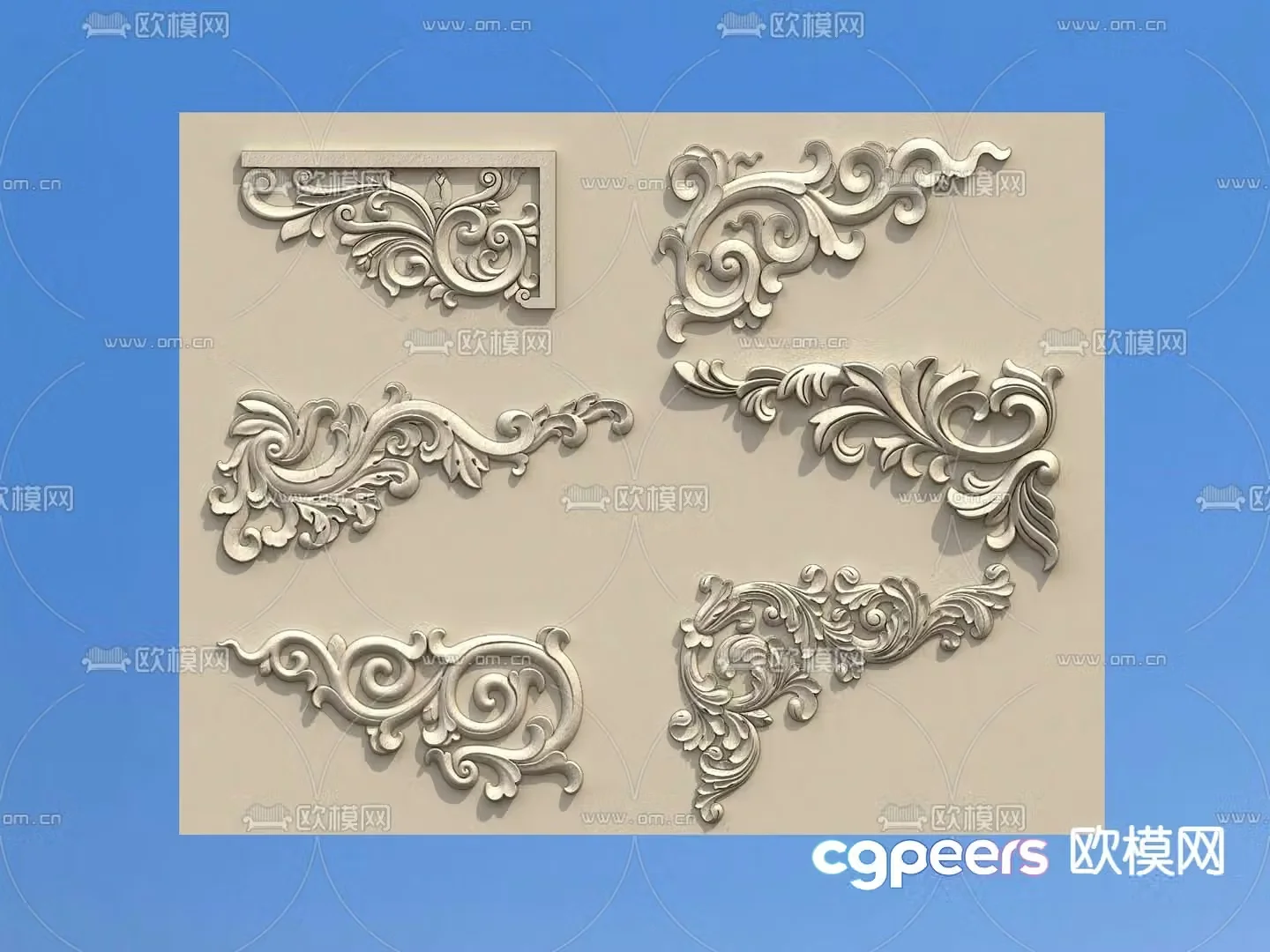 Ancient building carving 3D model
