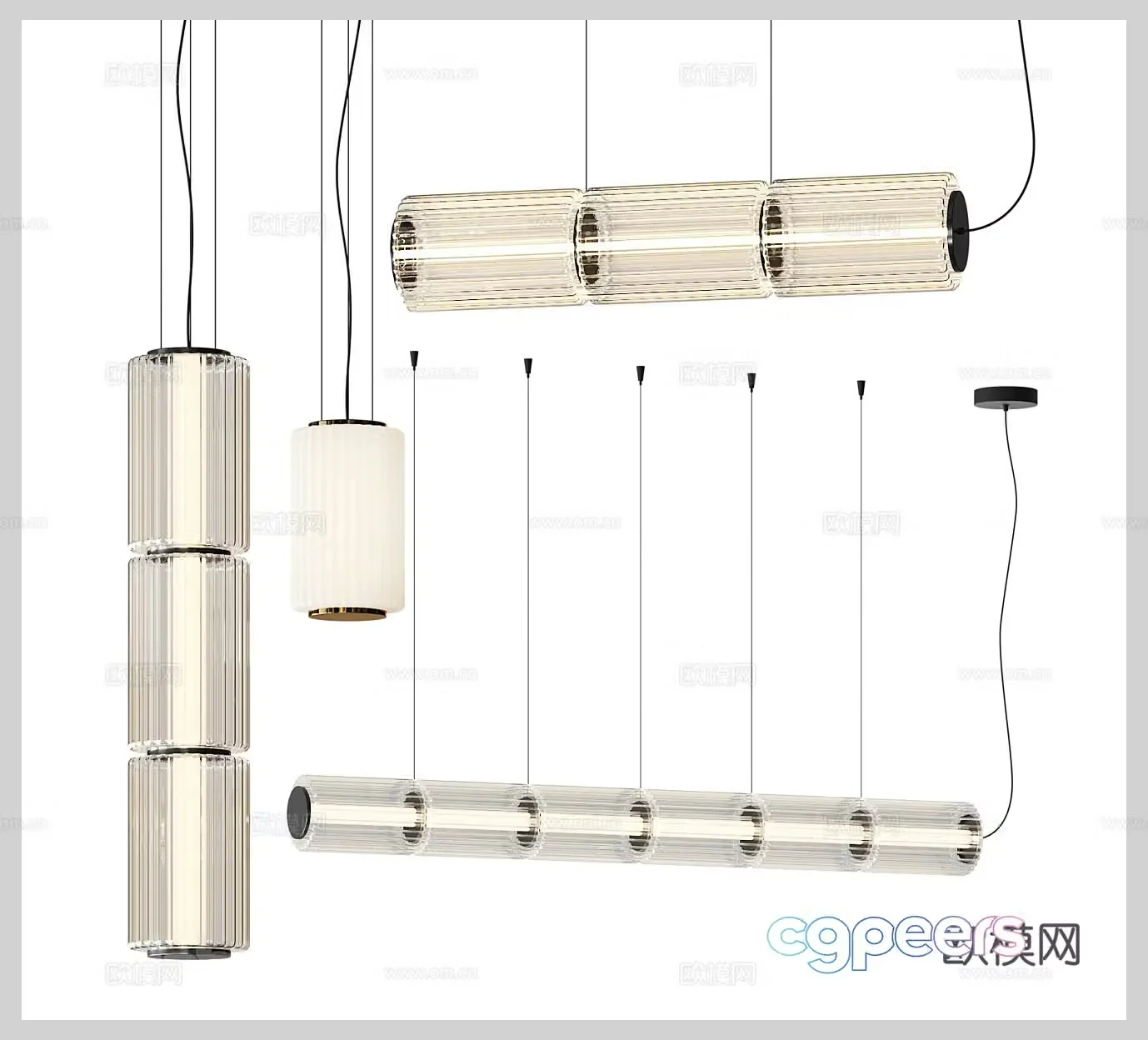 Glass Chandelier Chandelier Combination Restaurant Chandelier Bedroom Chandelier Bedside Chandelier Crystal Chandelier 3D Model