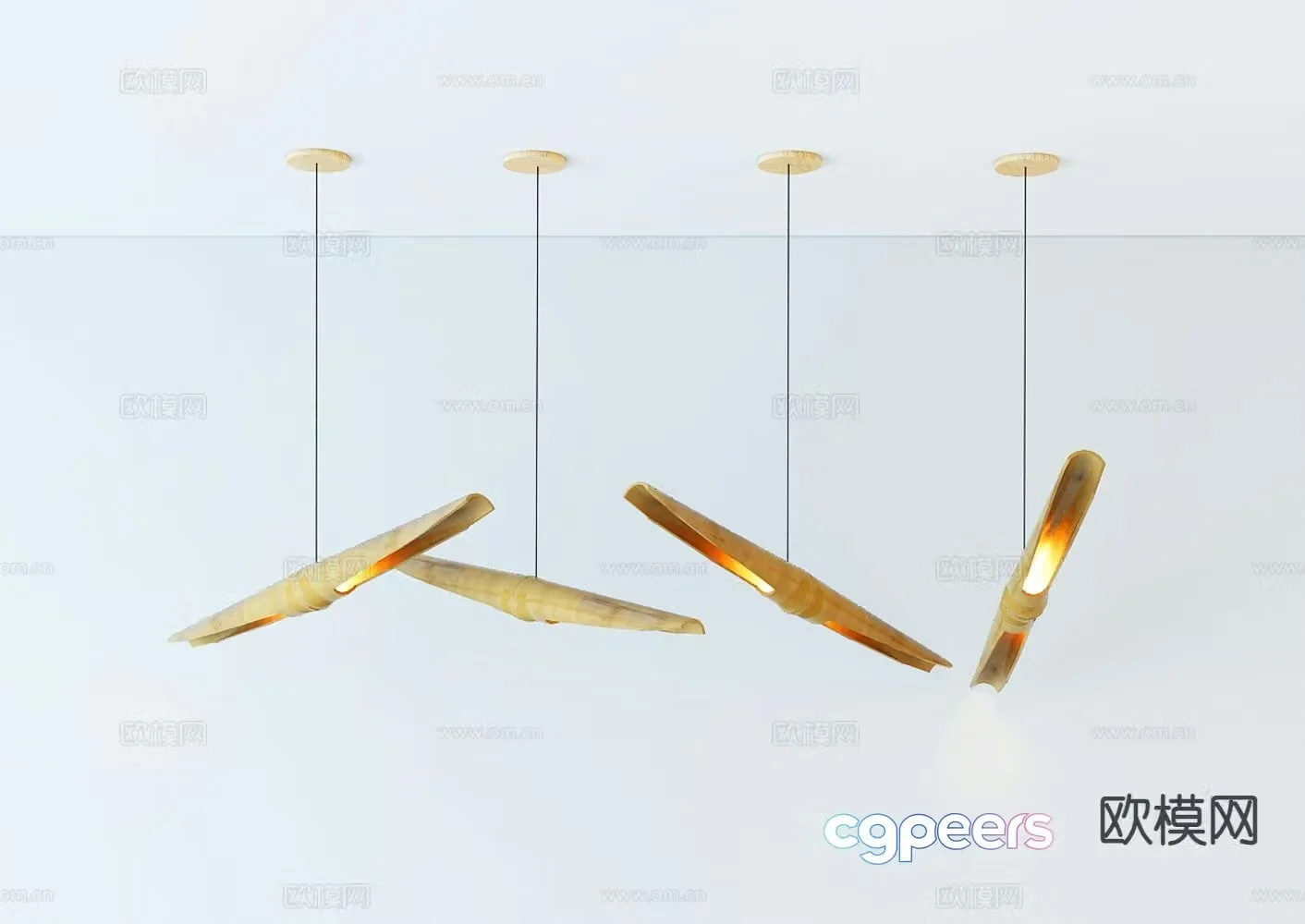 Chinese bamboo chandelier pillar chandelier modern chandelier 3d model
