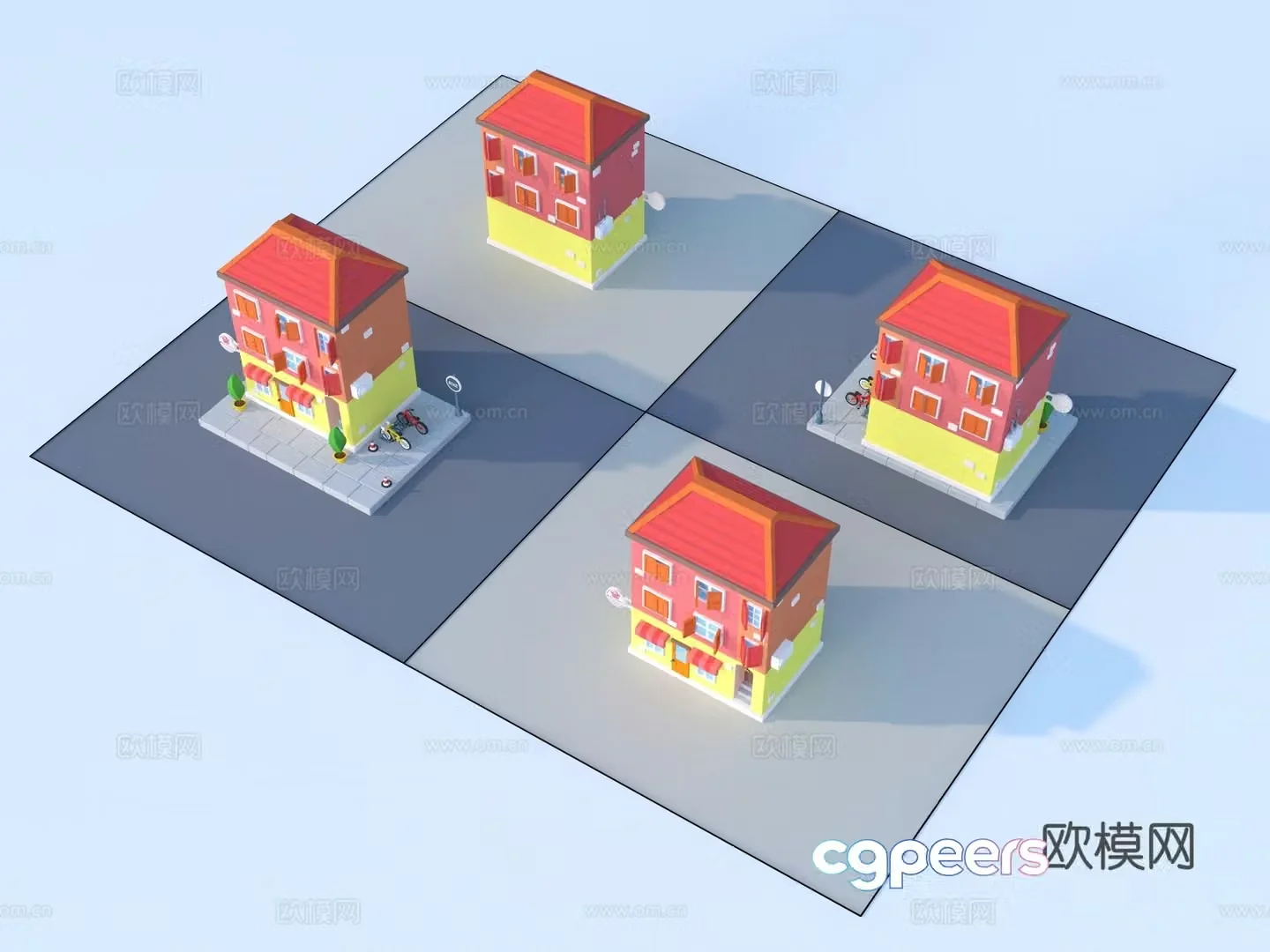 Cartoon toys Architectural sketch 3d model