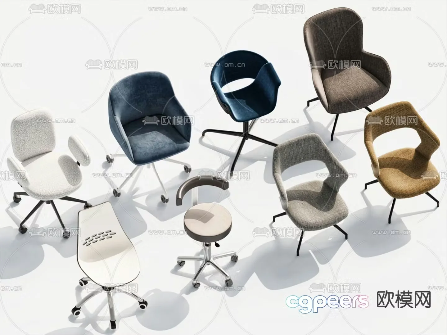 Office chair computer chair ergonomic chair 3d model