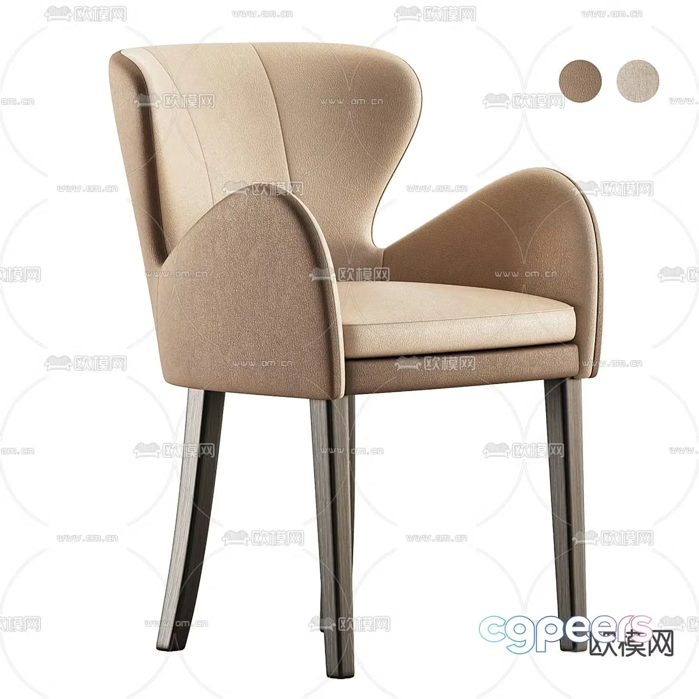 pertica chair single chair 3d model