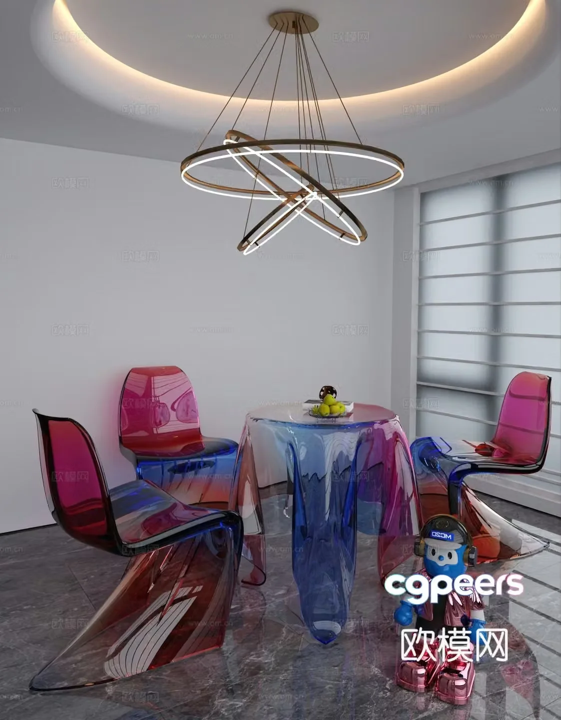 Leisure table and chair 3d model