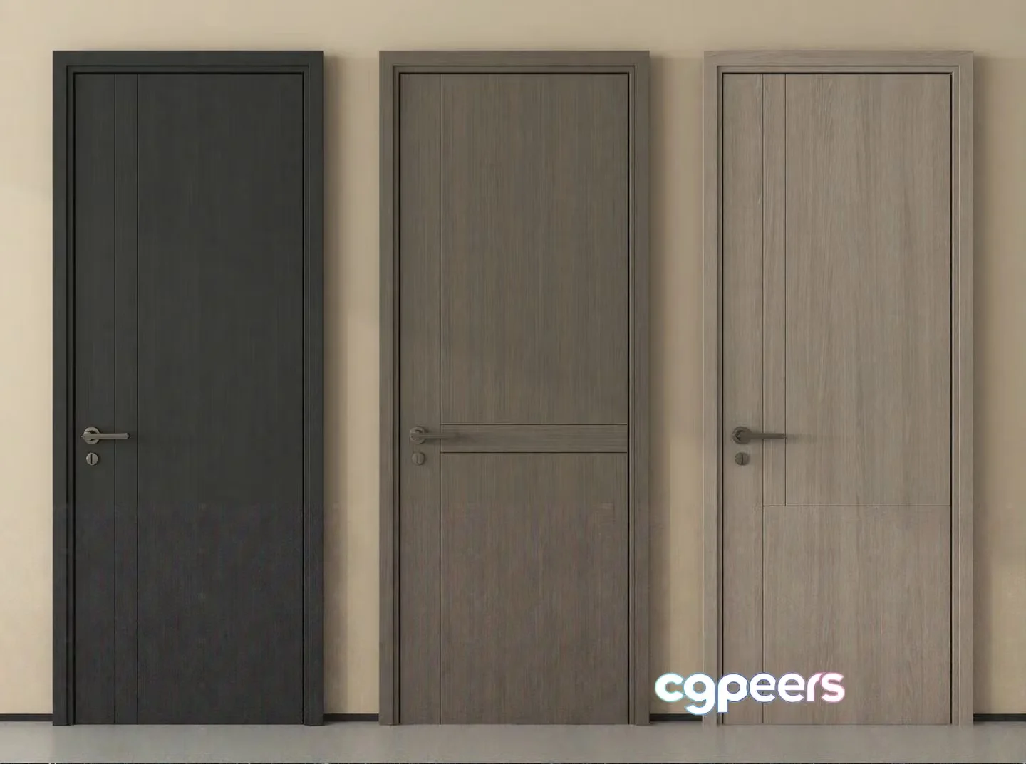 Three Doors 3D Model – 18220 – VRAY Render