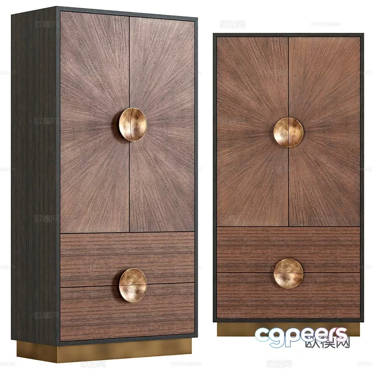 New Chinese style light luxury chest of cabinet side cabinet high cabinet decorative cabinet 3D model