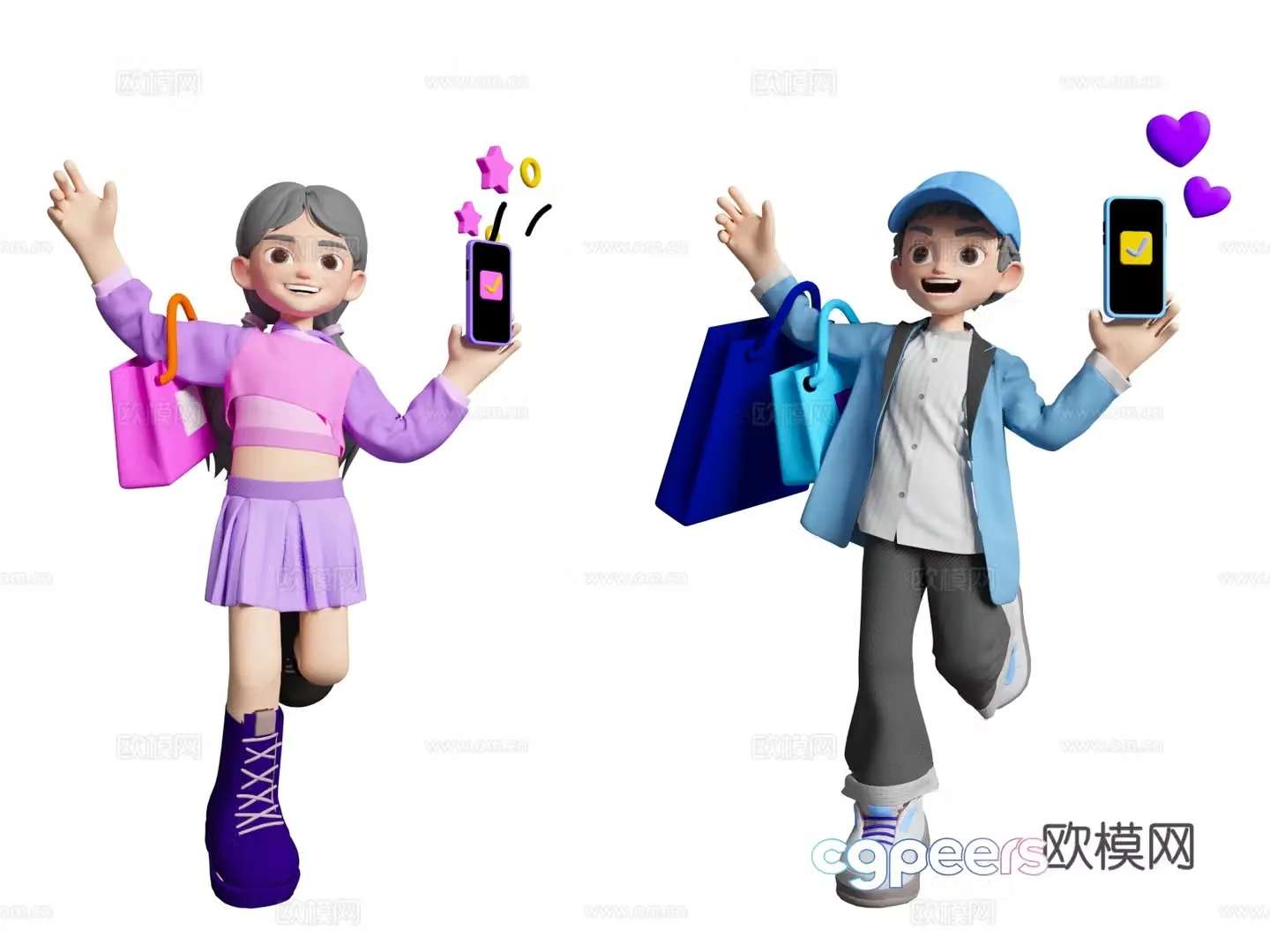 Cartoon beauty characters online beauty scene cartoon online beauty beauty 3d model
