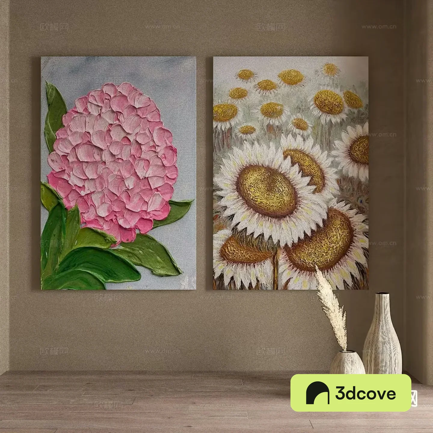 American retro oil painting flower painting decorative painting